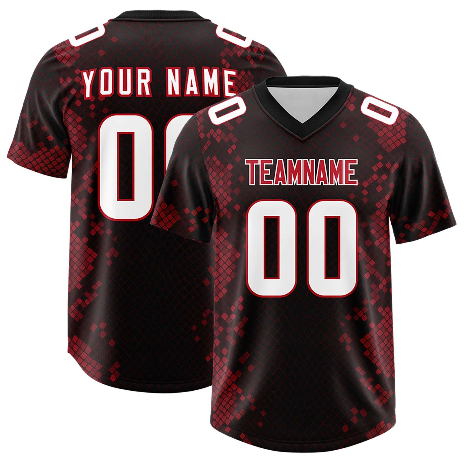 Custom Black Personalized Snakeskin Graffiti Pattern Authentic Football Jersey