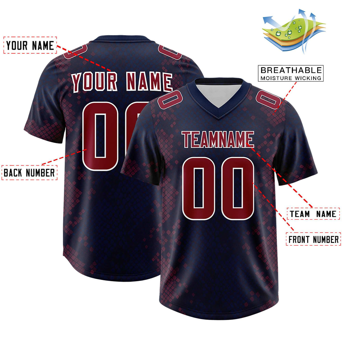 Custom Navy Personalized Snakeskin Graffiti Pattern Authentic Football Jersey
