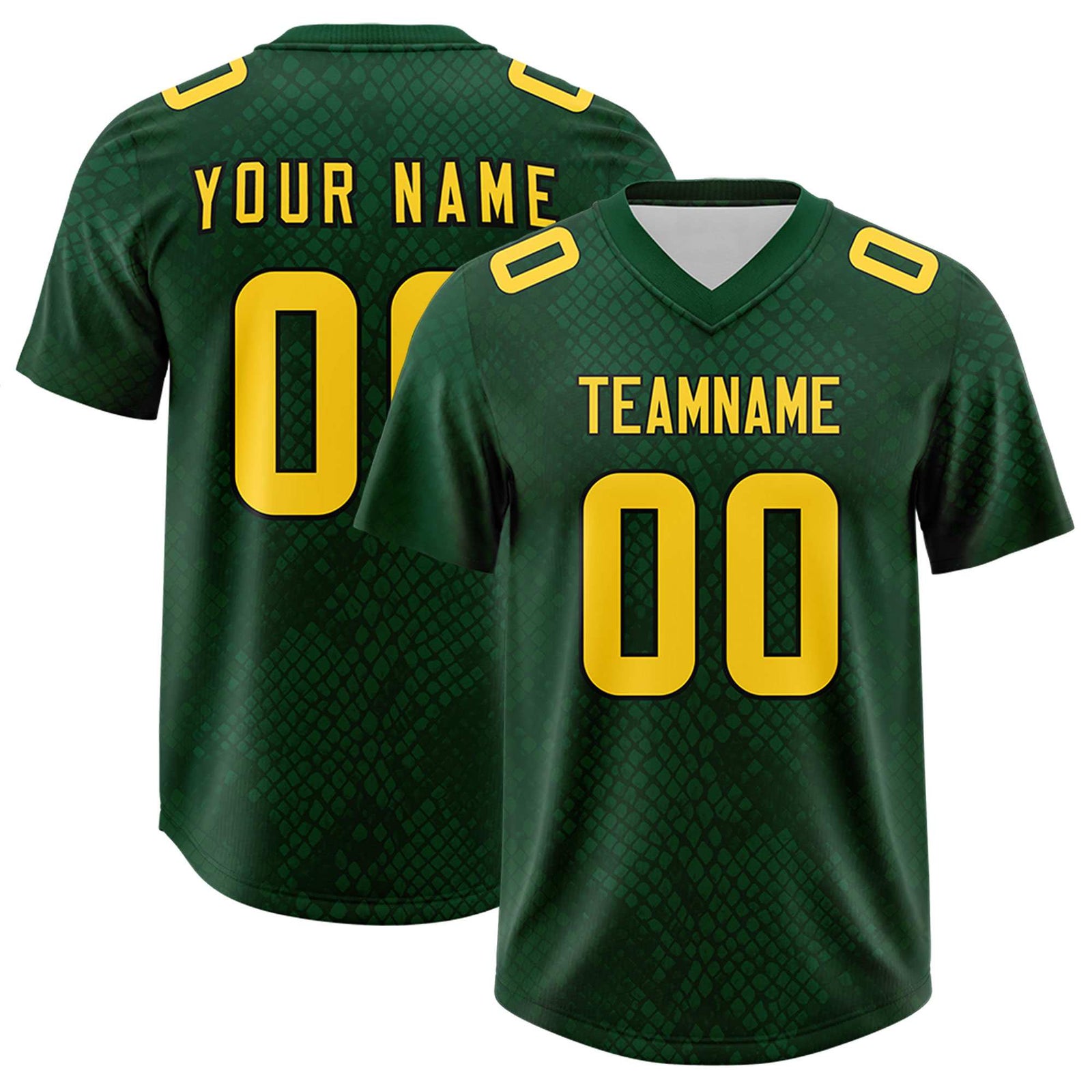Custom Green Personalized Snakeskin Graffiti Pattern Authentic Football Jersey