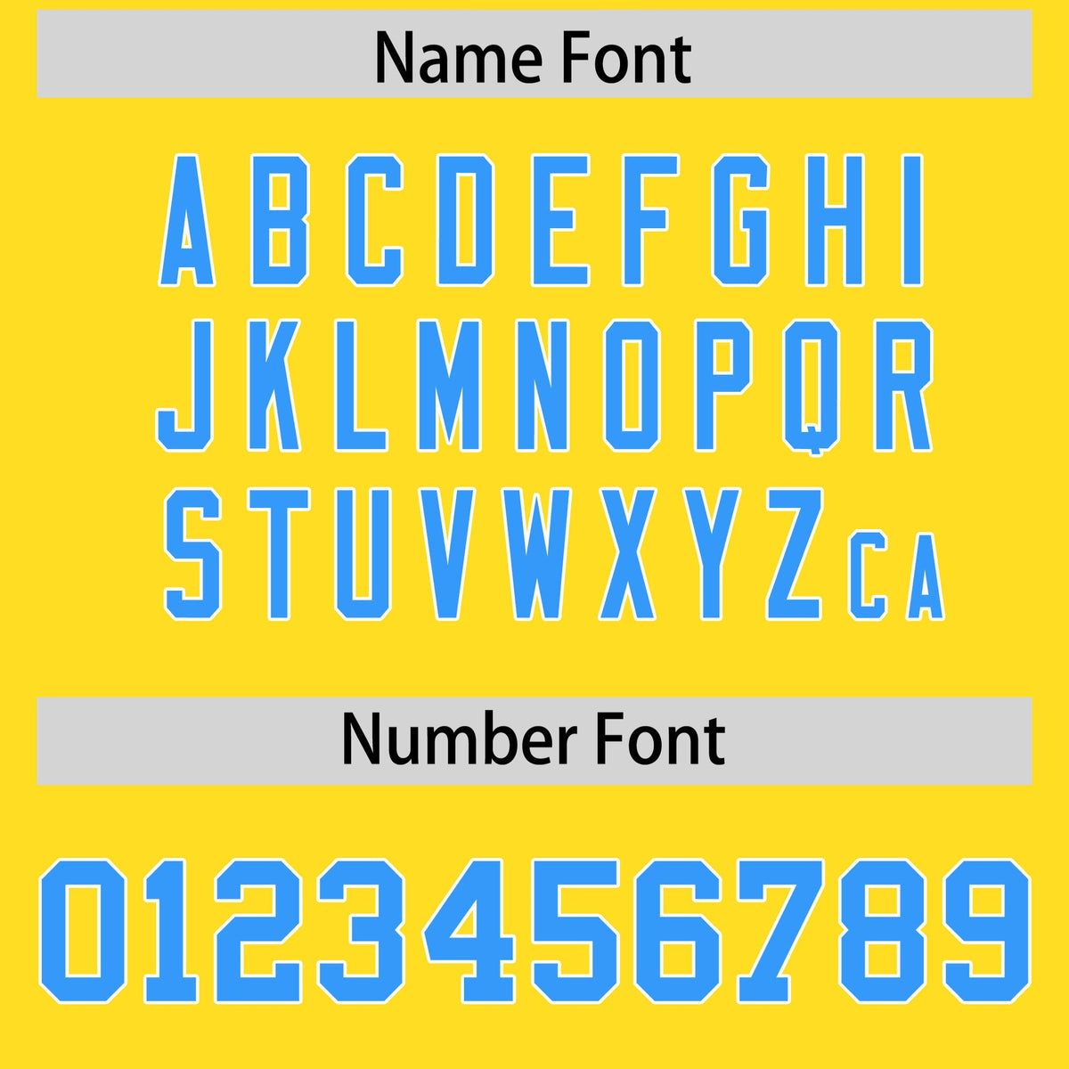 Custom Flag Football Jersey | Gold Powder Blue Color Block For Youth &amp; Men | Add Name, Number &amp; Logo | KXKSHOP