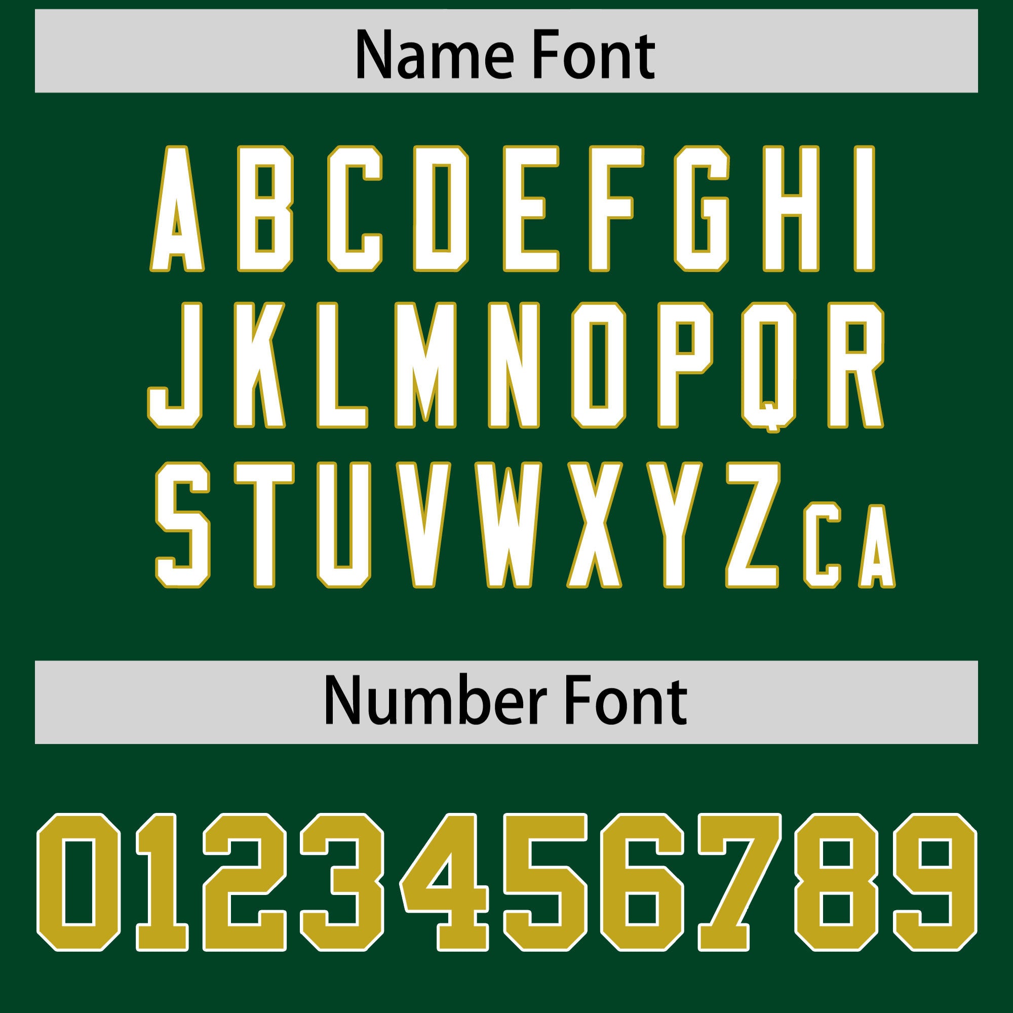 Custom Flag Football Jersey | Green Old Gold Color Block For Youth & Men | Add Name, Number & Logo | KXKSHOP