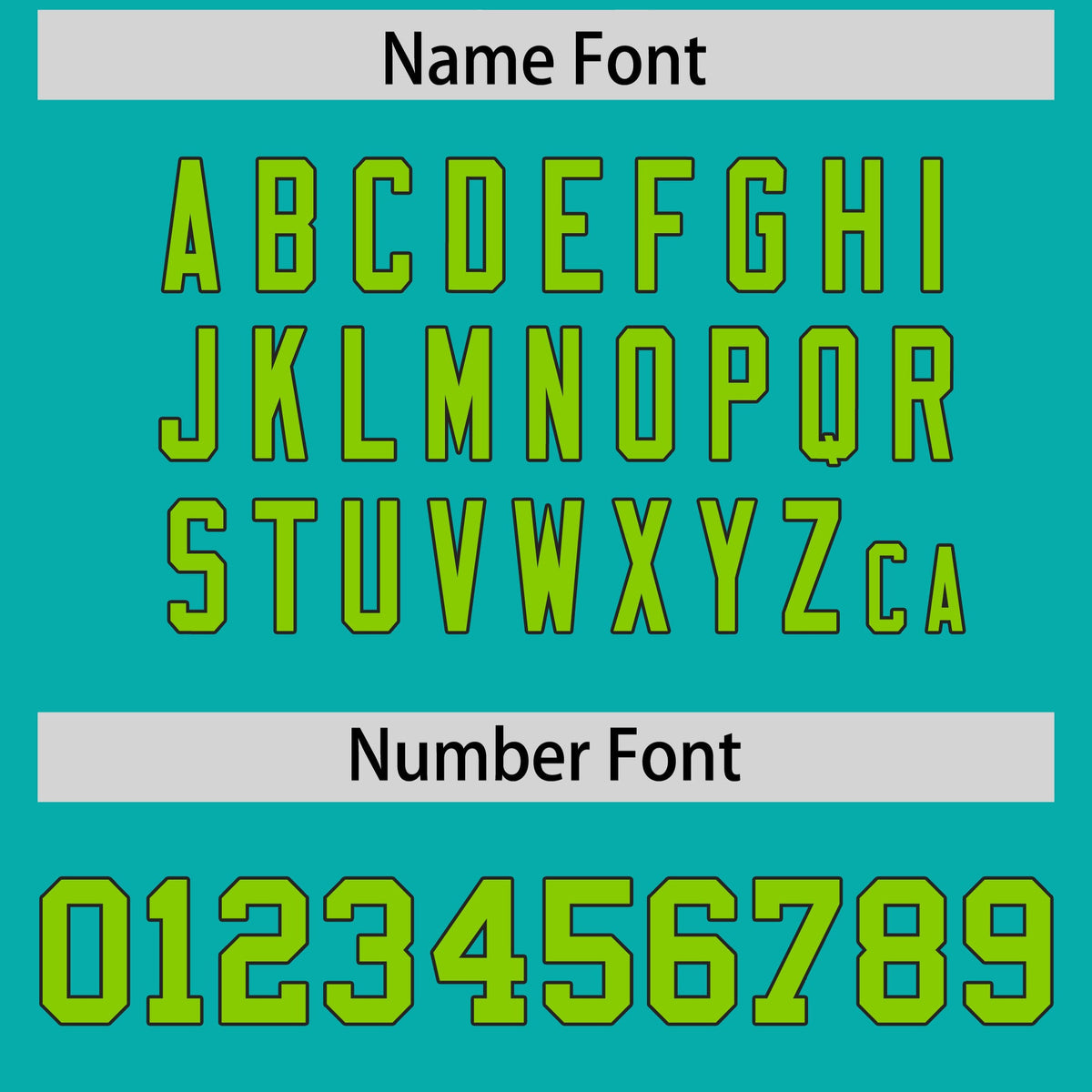 Custom Flag Football Jersey | Aqua Neon Green Color Block For Youth &amp; Men | Add Name, Number &amp; Logo | KXKSHOP