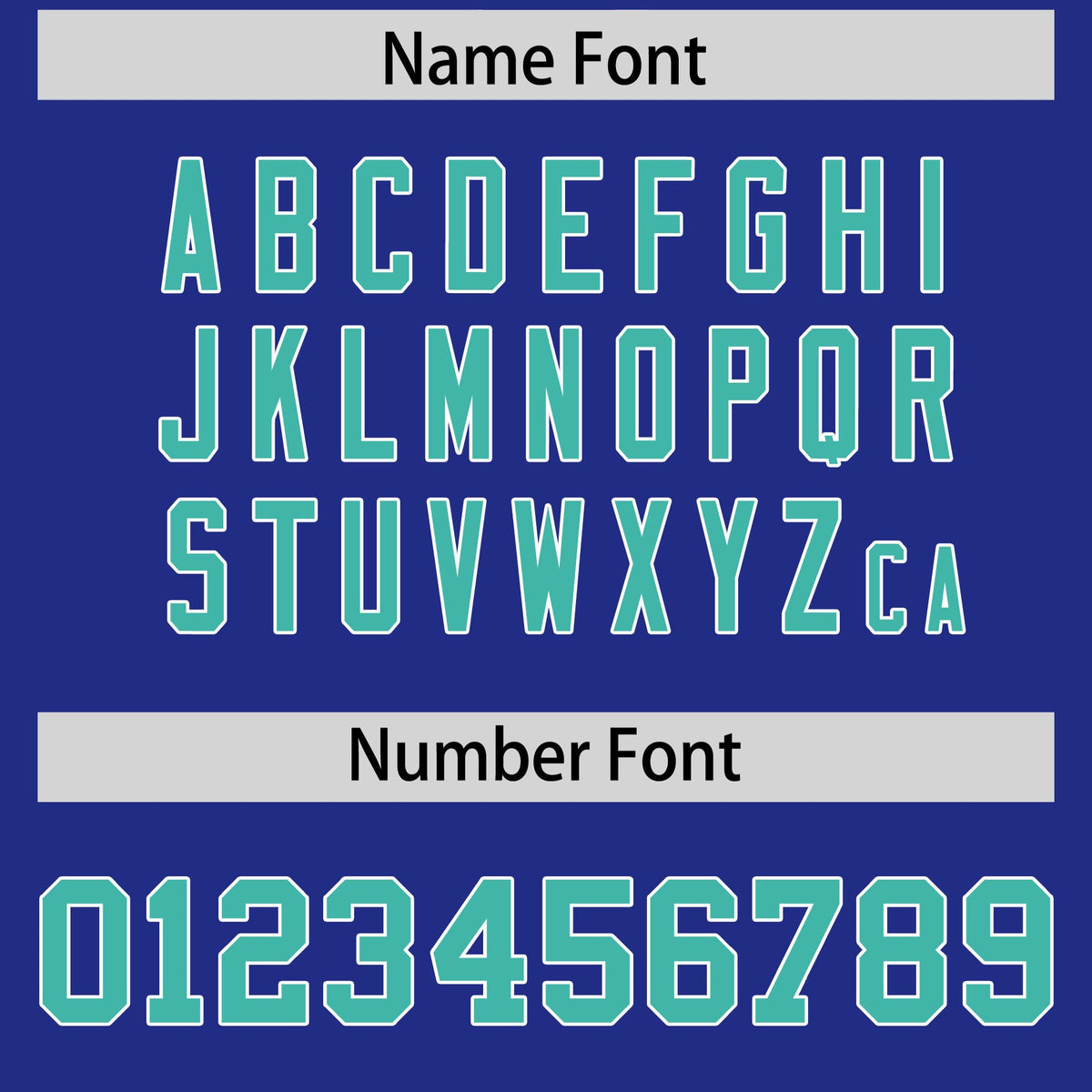 Custom Flag Football Jersey | Royal Aqua Color Block For Youth &amp; Men | Add Name, Number &amp; Logo | KXKSHOP