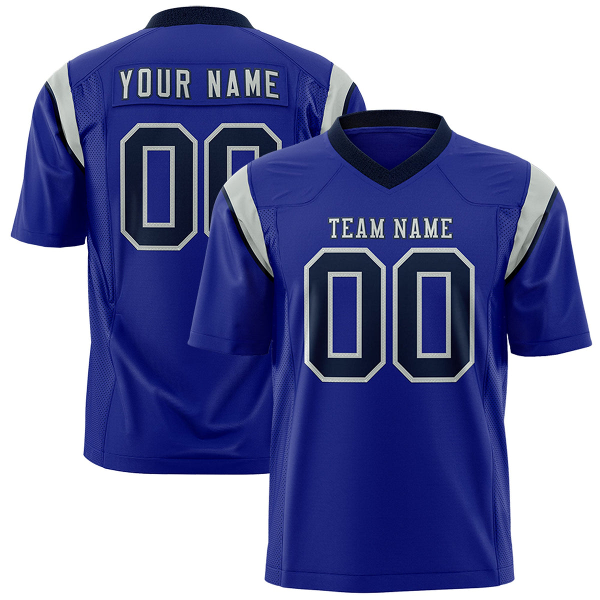 Custom Flag Football Jersey | Royal Black Color Block For Youth &amp; Men | Add Name, Number &amp; Logo | KXKSHOP