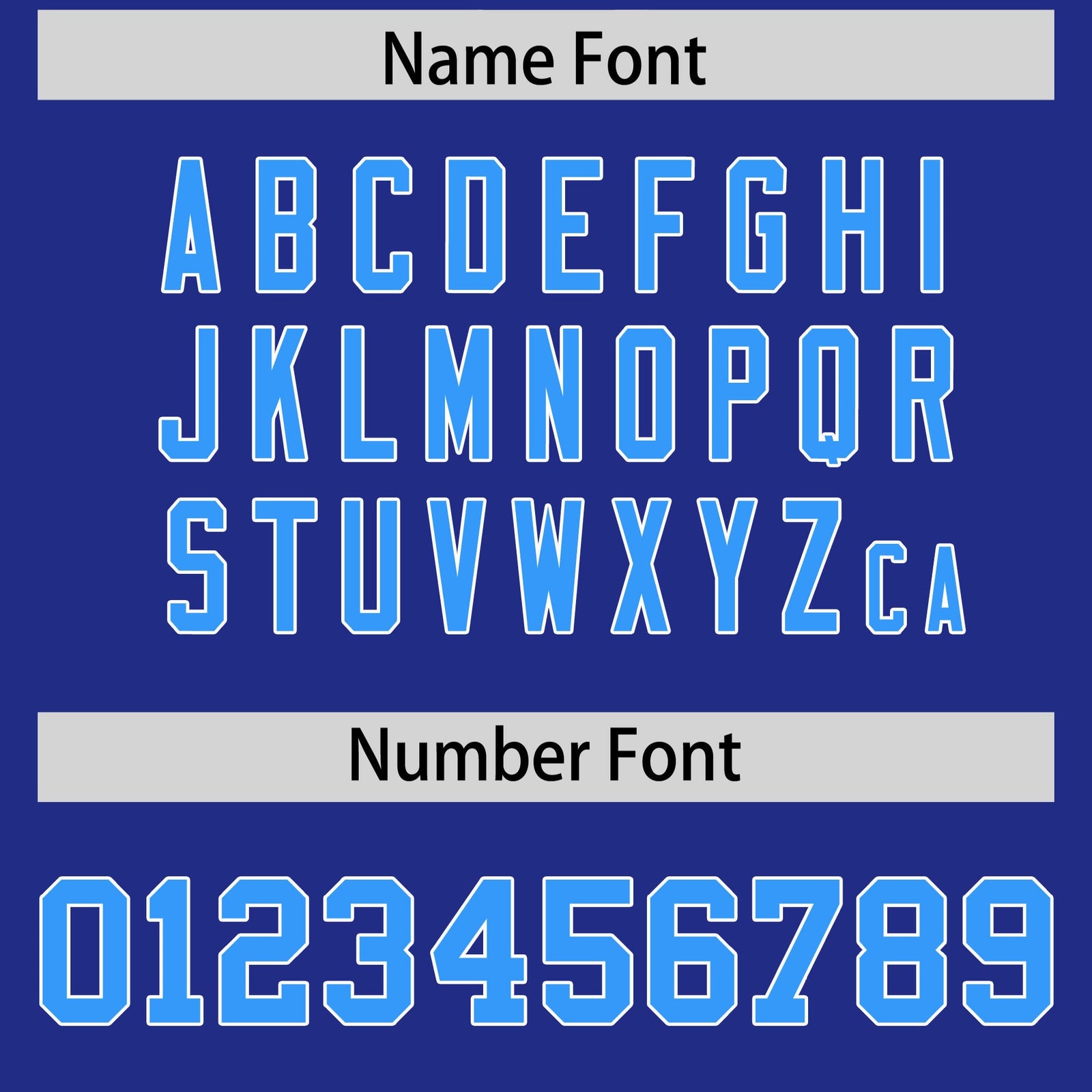 Custom Flag Football Jersey | Royal Light Blue Color Block For Youth & Men | Add Name, Number & Logo | KXKSHOP