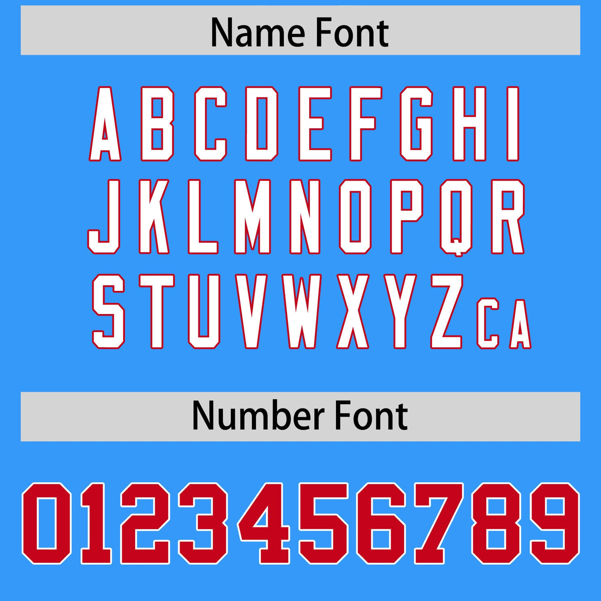 Custom Flag Football Jersey | Powder Blue Red Color Block For Youth &amp; Men | Add Name, Number &amp; Logo | KXKSHOP