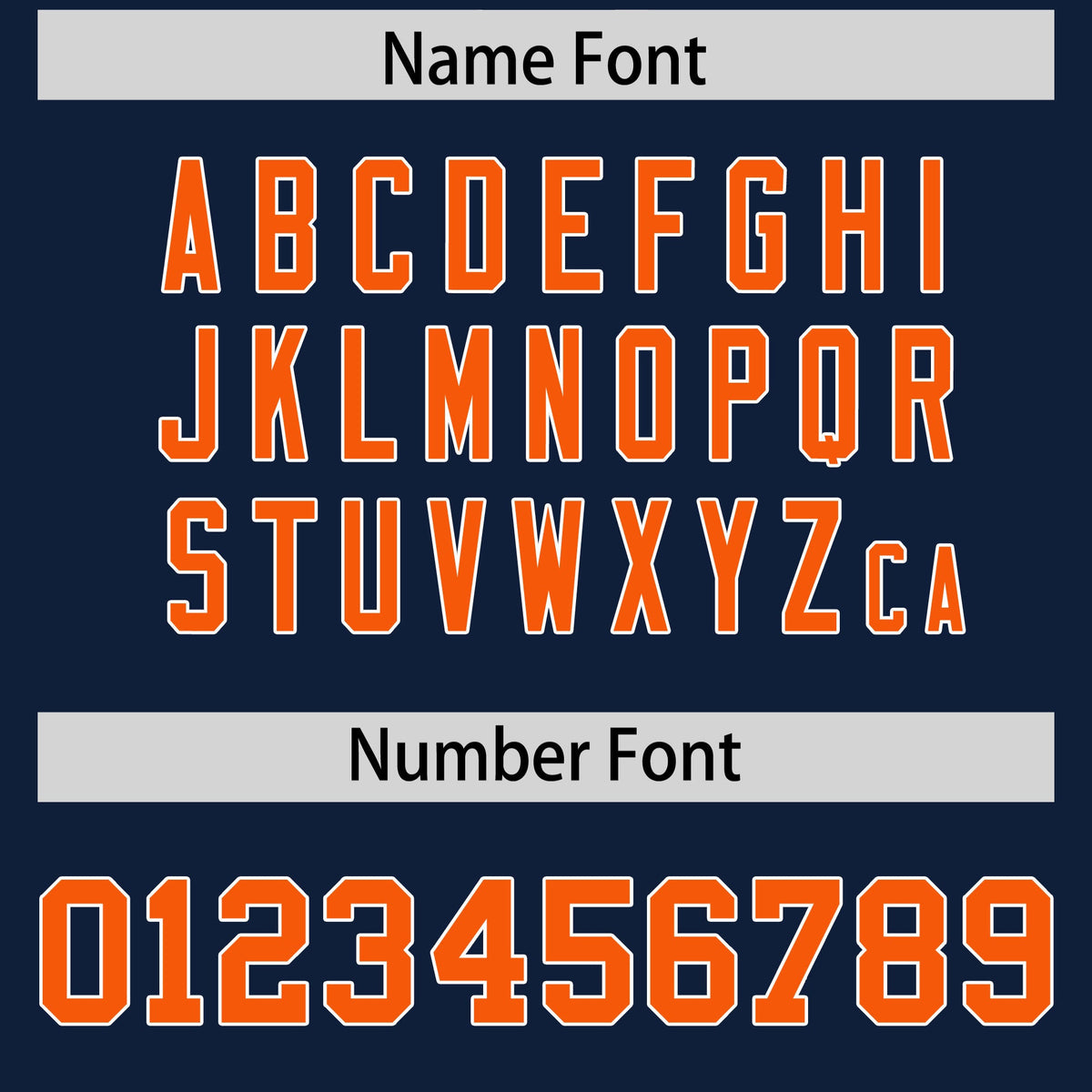 Custom Flag Football Jersey | Navy Orange Color Block For Youth &amp; Men | Add Name, Number &amp; Logo | KXKSHOP