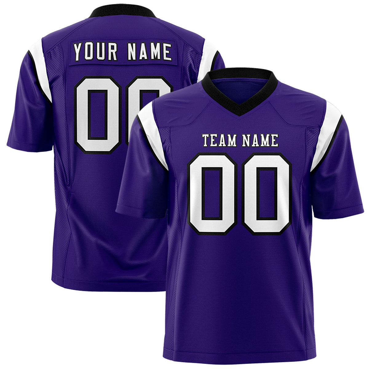Custom Flag Football Jersey | Purple White Color Block For Youth &amp; Men | Add Name, Number &amp; Logo | KXKSHOP