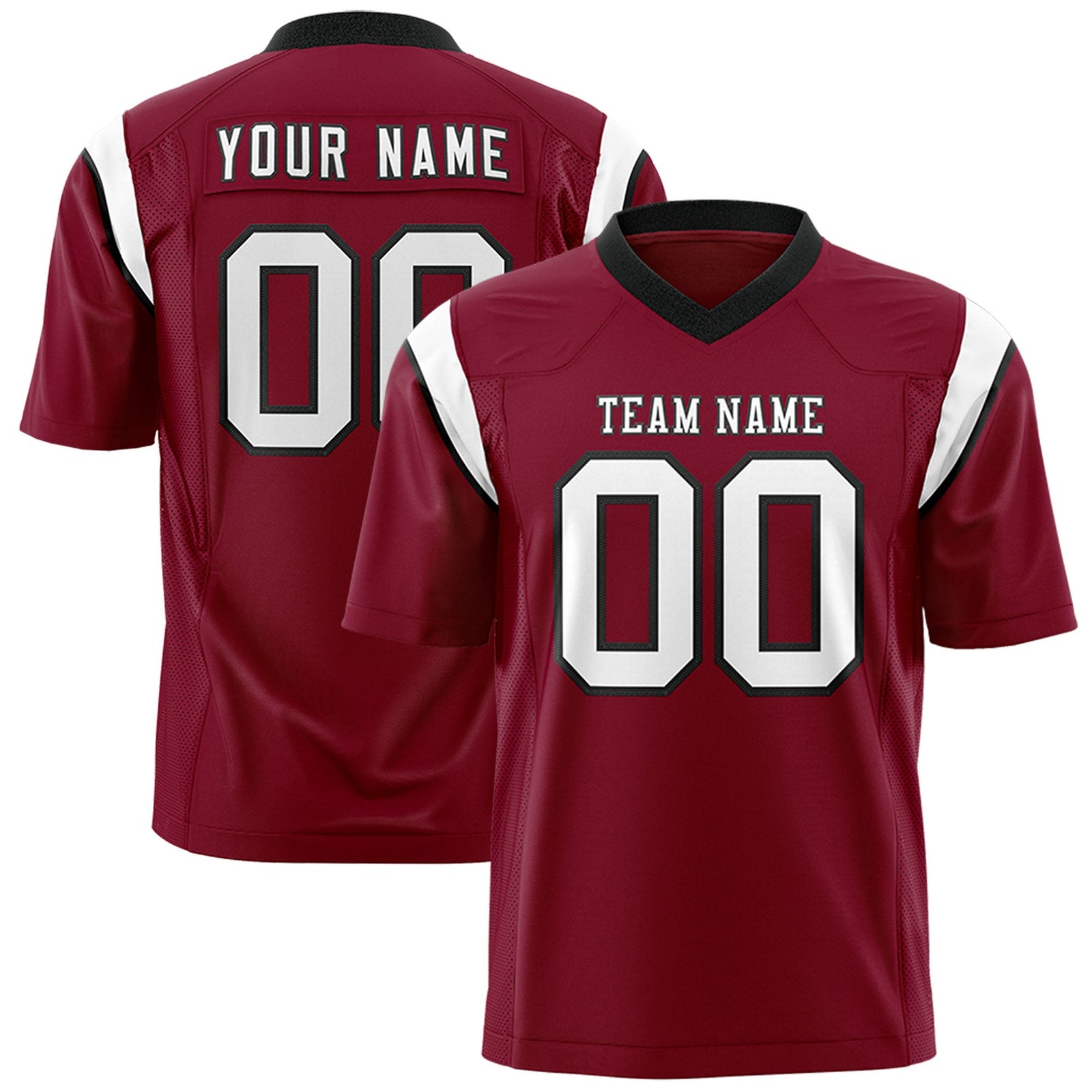 Custom Flag Football Jersey | Cardinal White Color Block For Youth & Men | Add Name, Number & Logo | KXKSHOP