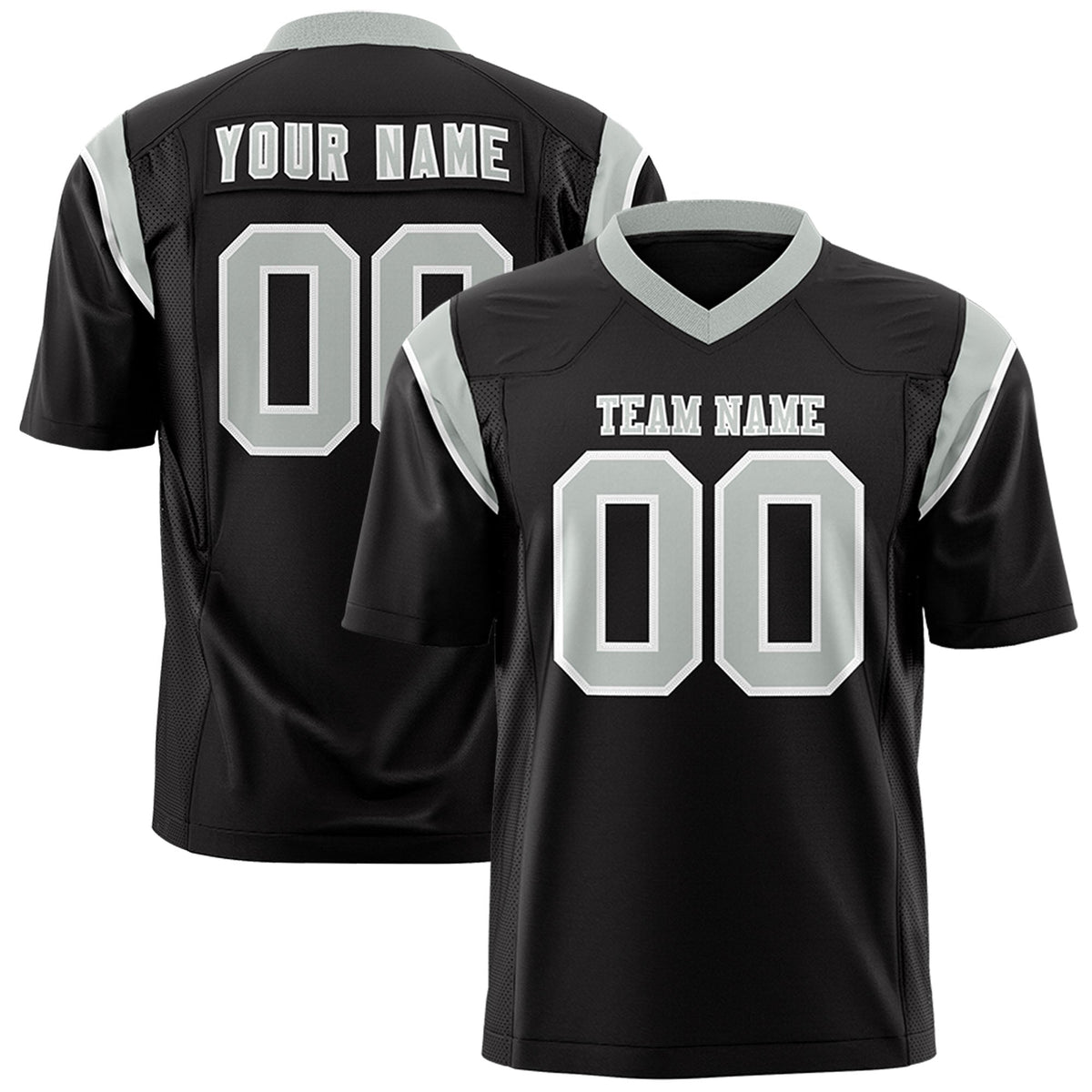 Custom Flag Football Jersey | Black Gray Color Block For Youth &amp; Men | Add Name, Number &amp; Logo | KXKSHOP