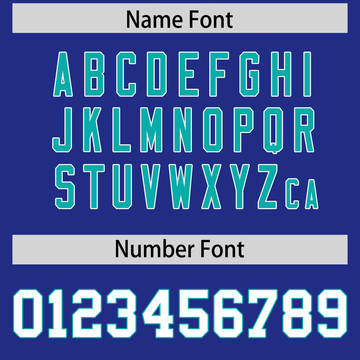 Custom Flag Football Jersey | Royal Aqua Color Block For Youth &amp; Men | Add Name, Number &amp; Logo | KXKSHOP