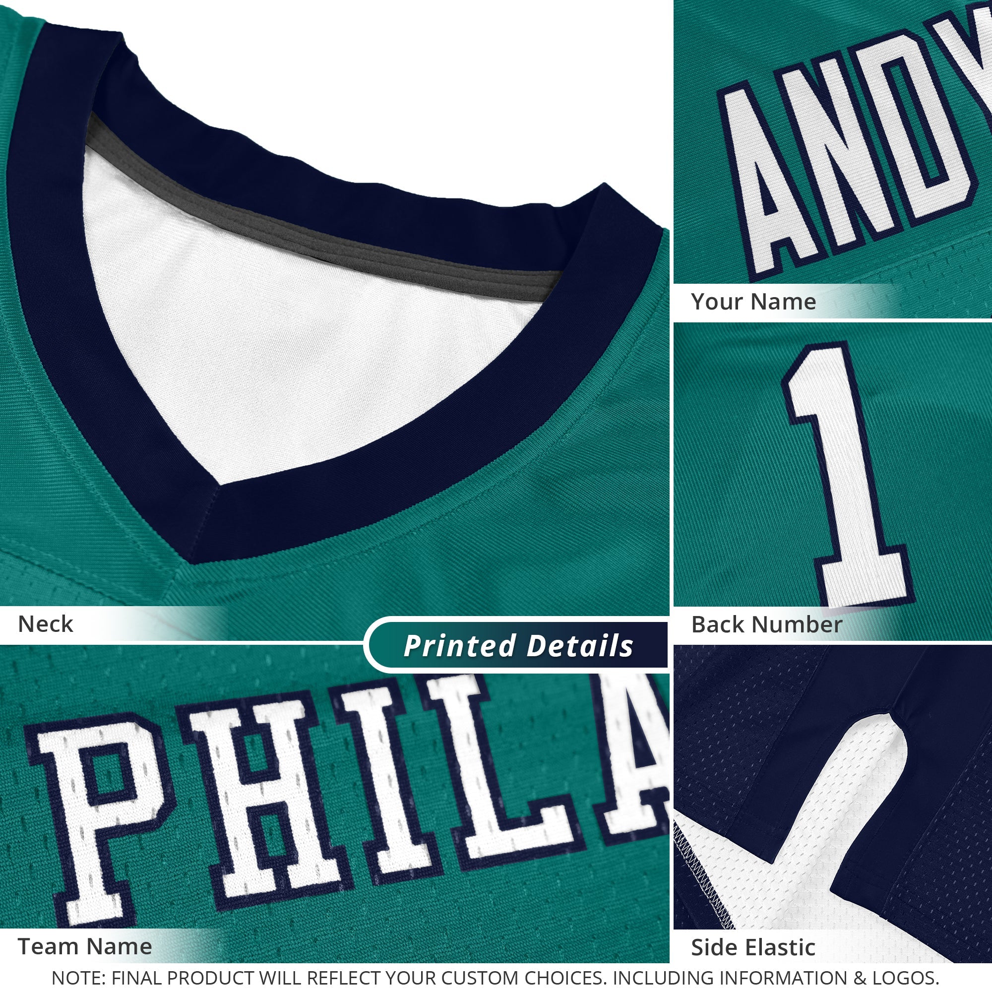 Custom Flag Football Jersey | Black Kelly Green Color Block For Youth & Men | Add Name, Number & Logo | KXKSHOP