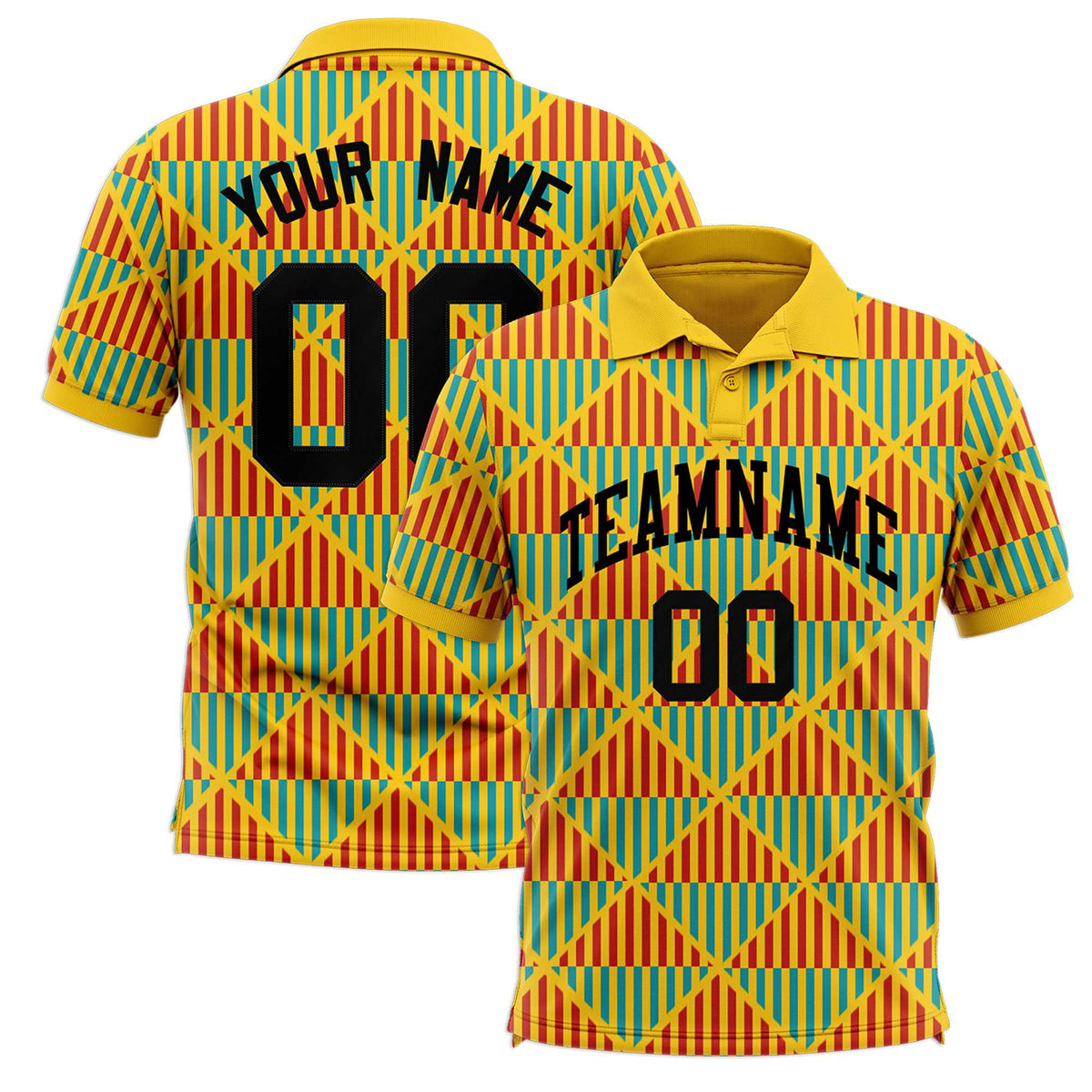 Custom Gold Lingge Sunshine Polo Shirts