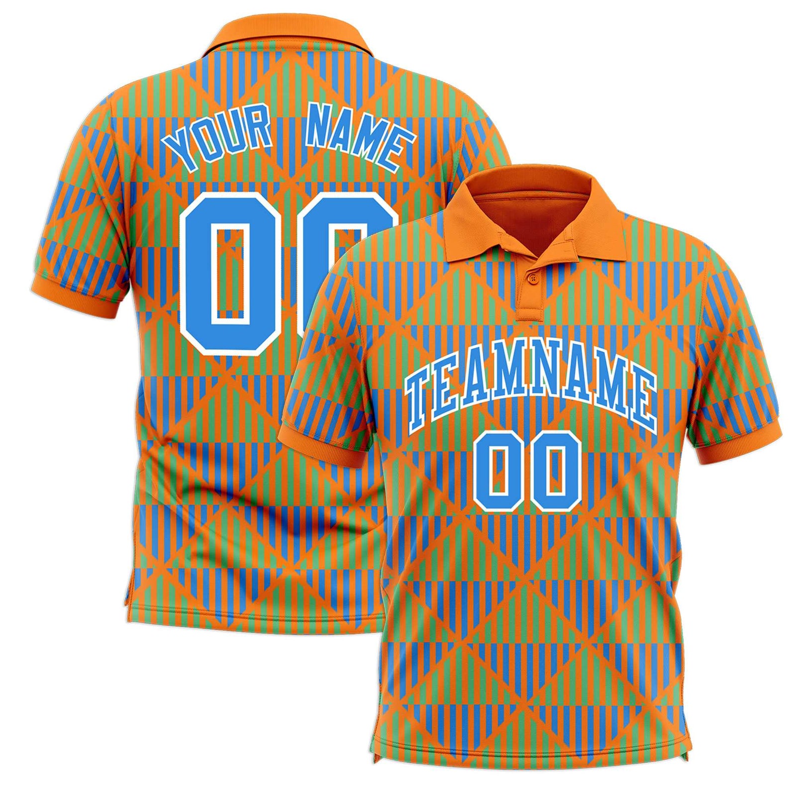 Custom Gold Orange Lingge Sunshine Polo Shirts