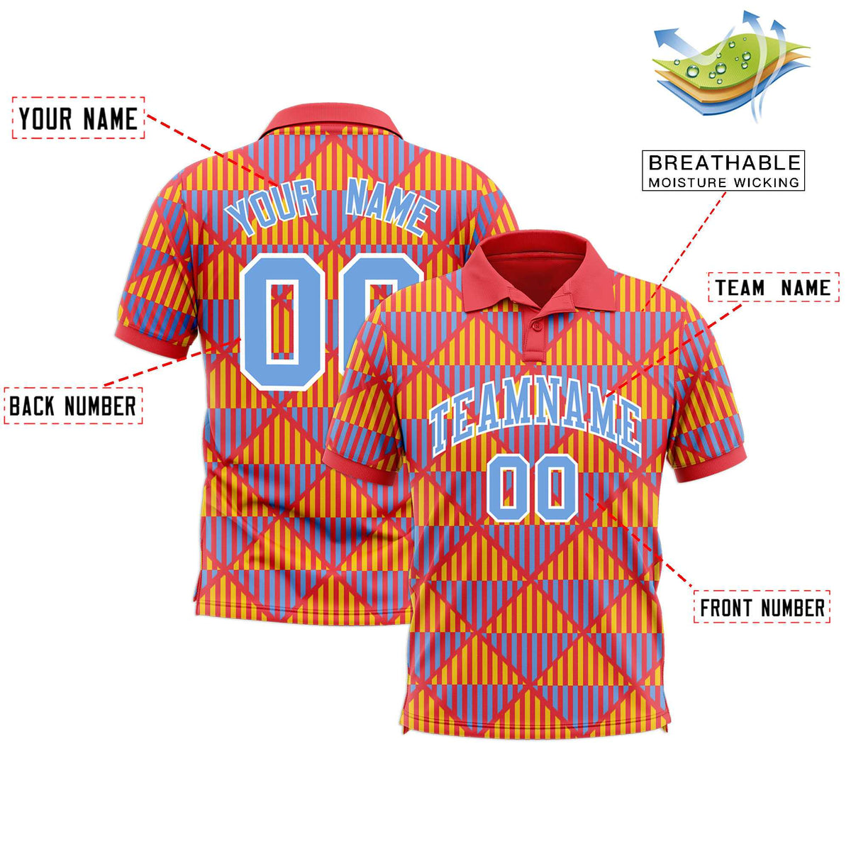 Custom Light Red Lingge Sunshine Polo Shirts