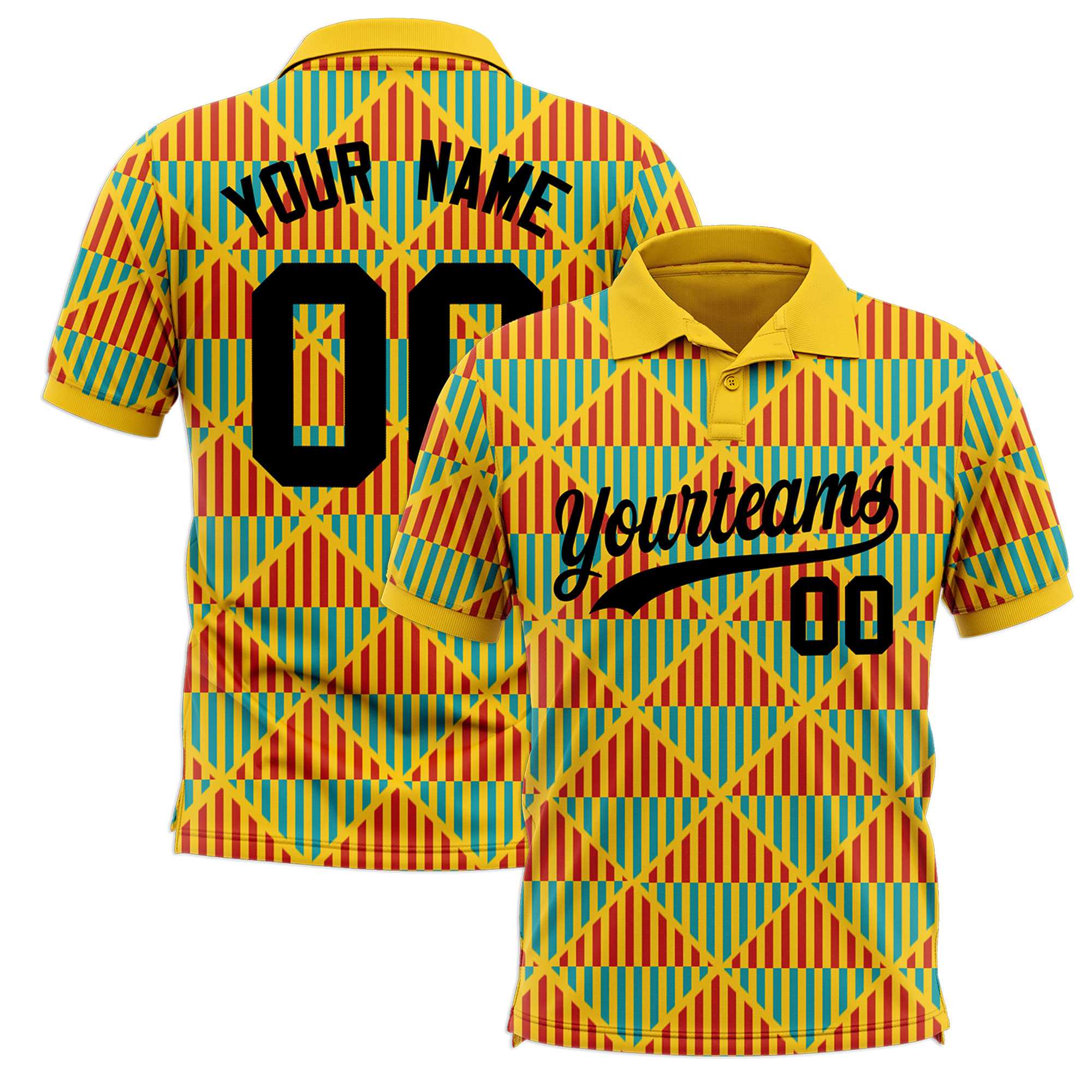 Custom Gold Lingge Sunshine Polo Shirts