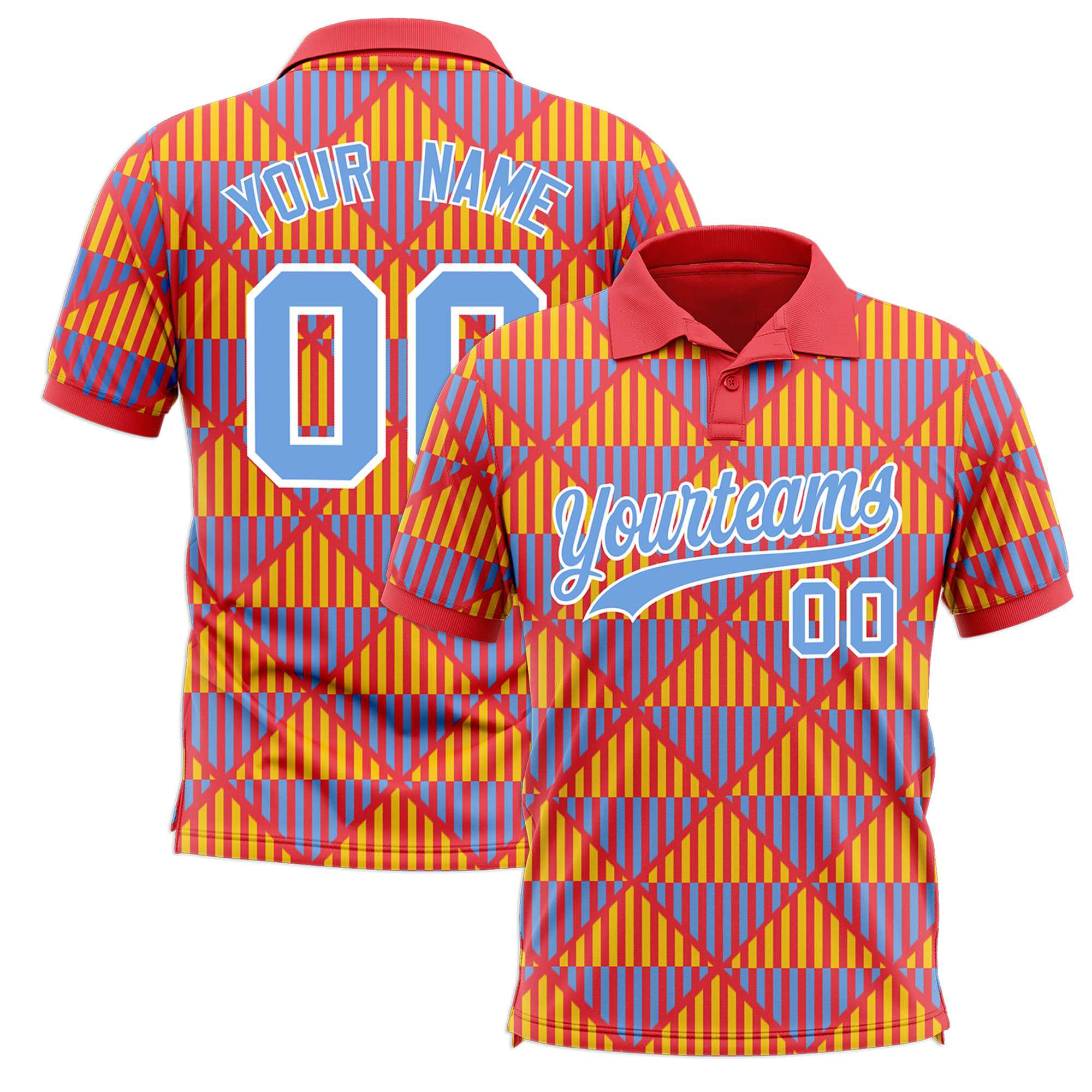 Custom Light Red Lingge Sunshine Polo Shirts