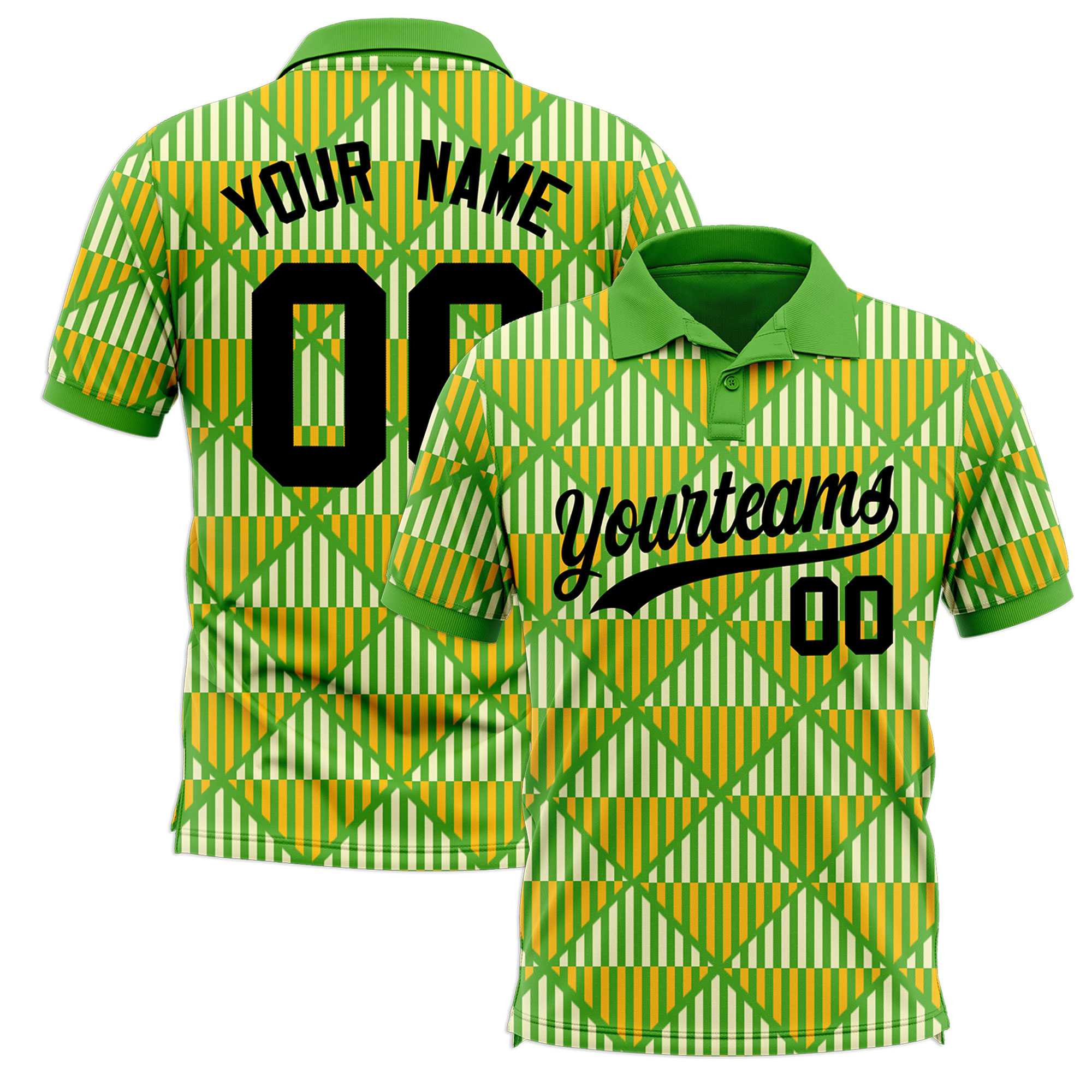 Custom Light Green Lingge Sunshine Polo Shirts