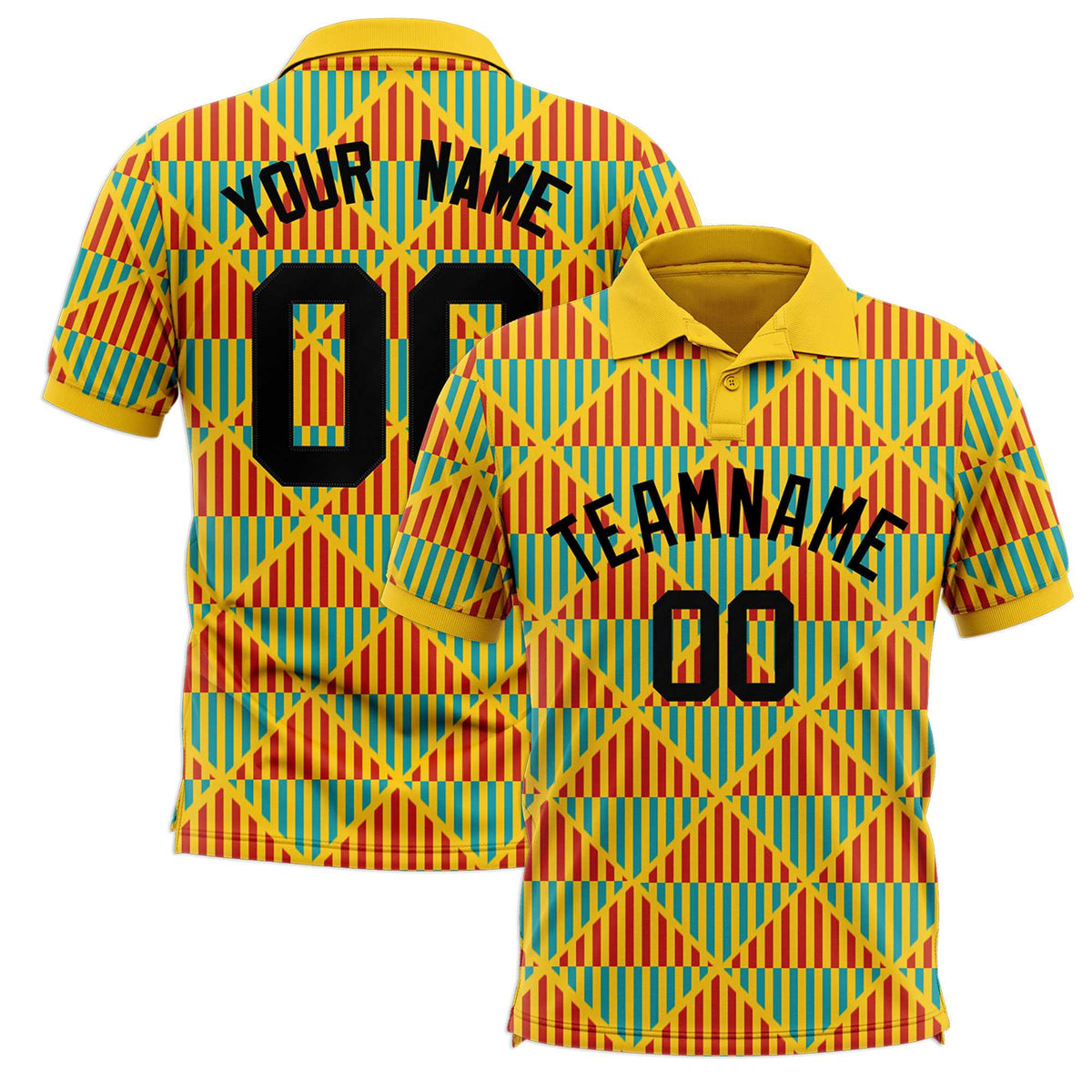 Custom Gold Lingge Sunshine Polo Shirts