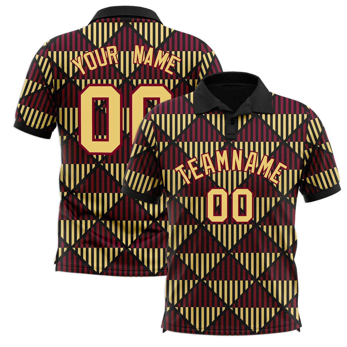Custom Black Lingge Sunshine Polo Shirts