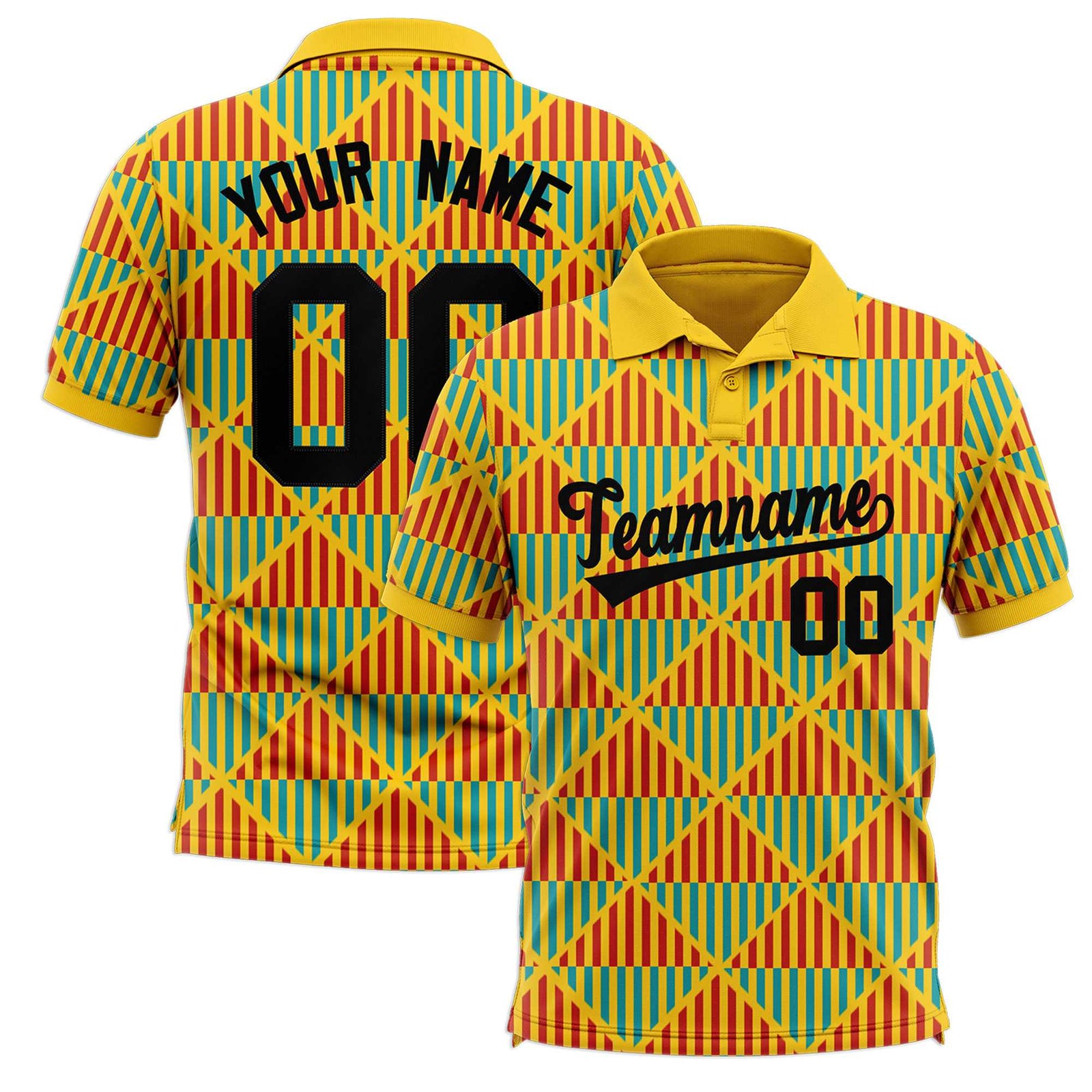 Custom Gold Lingge Sunshine Polo Shirts