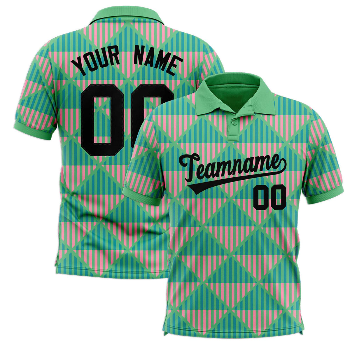 Custom Bright Green Lingge Sunshine Polo Shirts