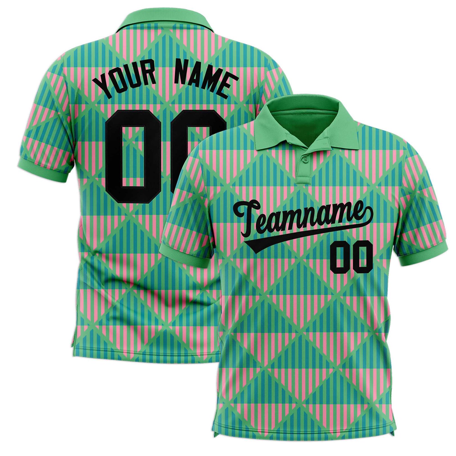 Custom Bright Green Lingge Sunshine Polo Shirts