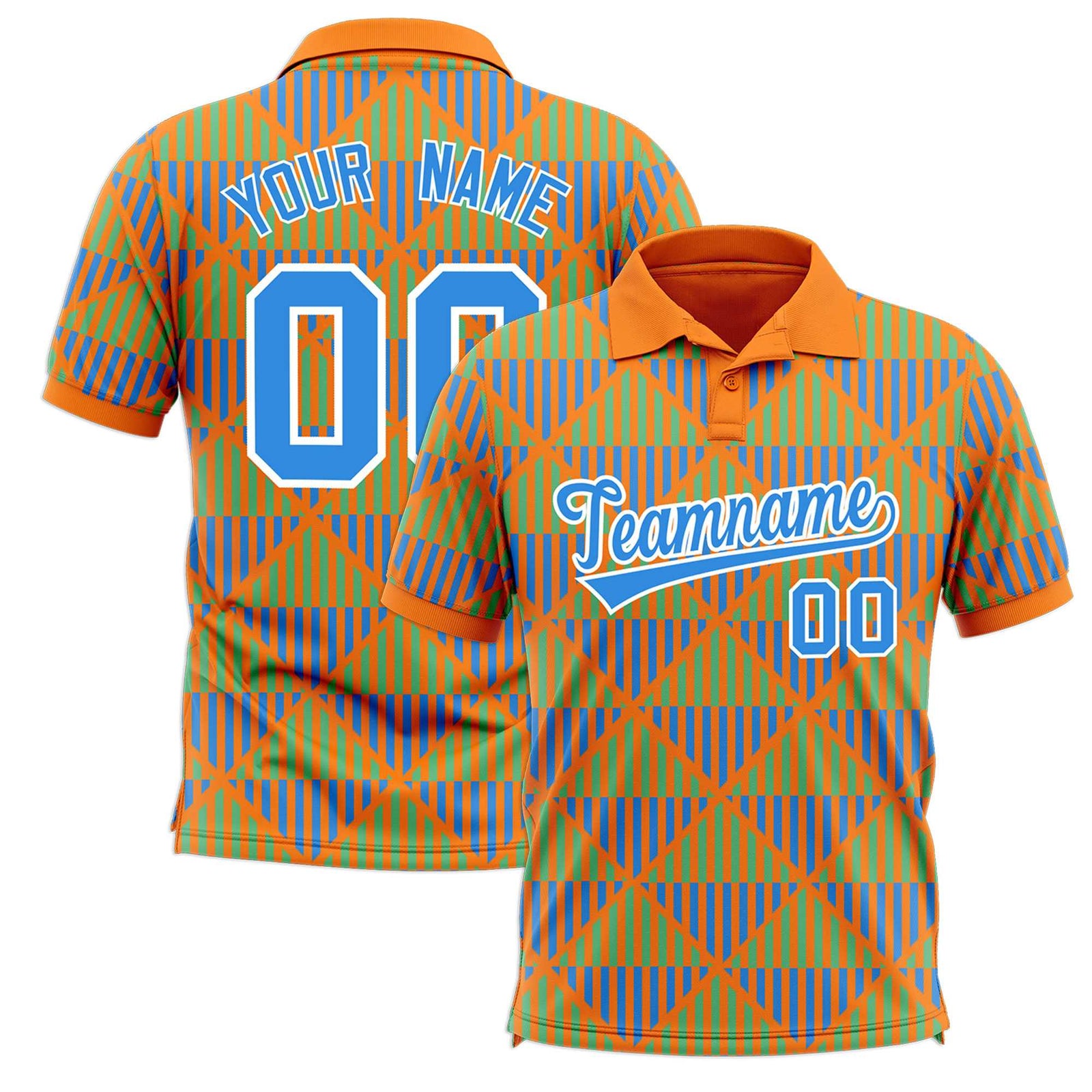 Custom Gold Orange Lingge Sunshine Polo Shirts