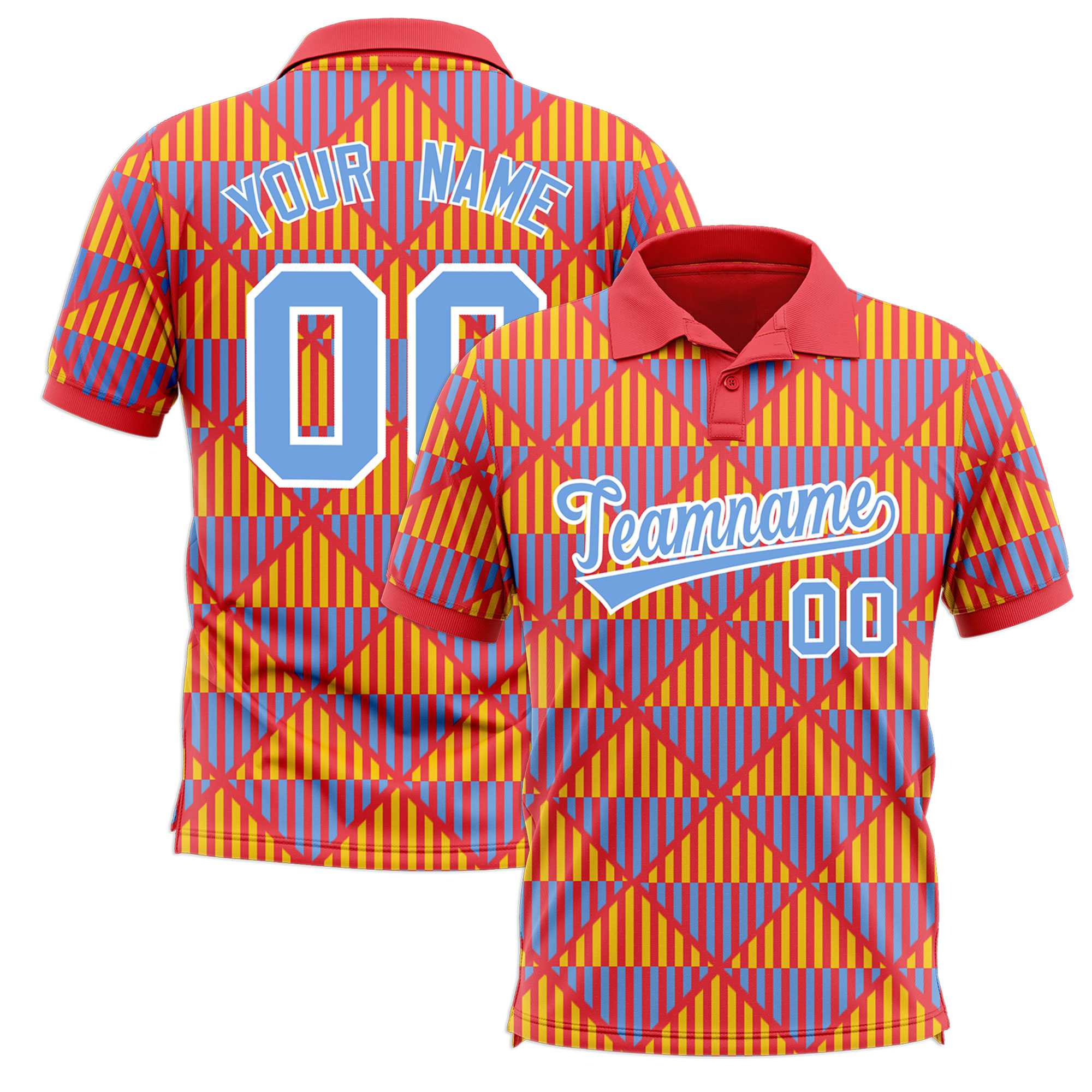 Custom Light Red Lingge Sunshine Polo Shirts