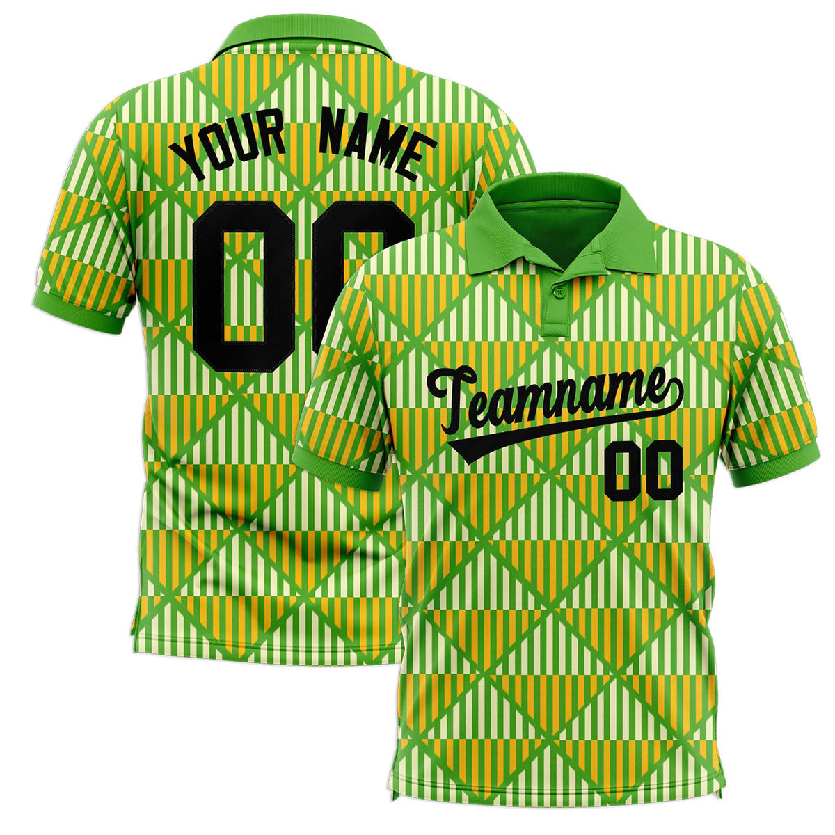 Custom Light Green Lingge Sunshine Polo Shirts