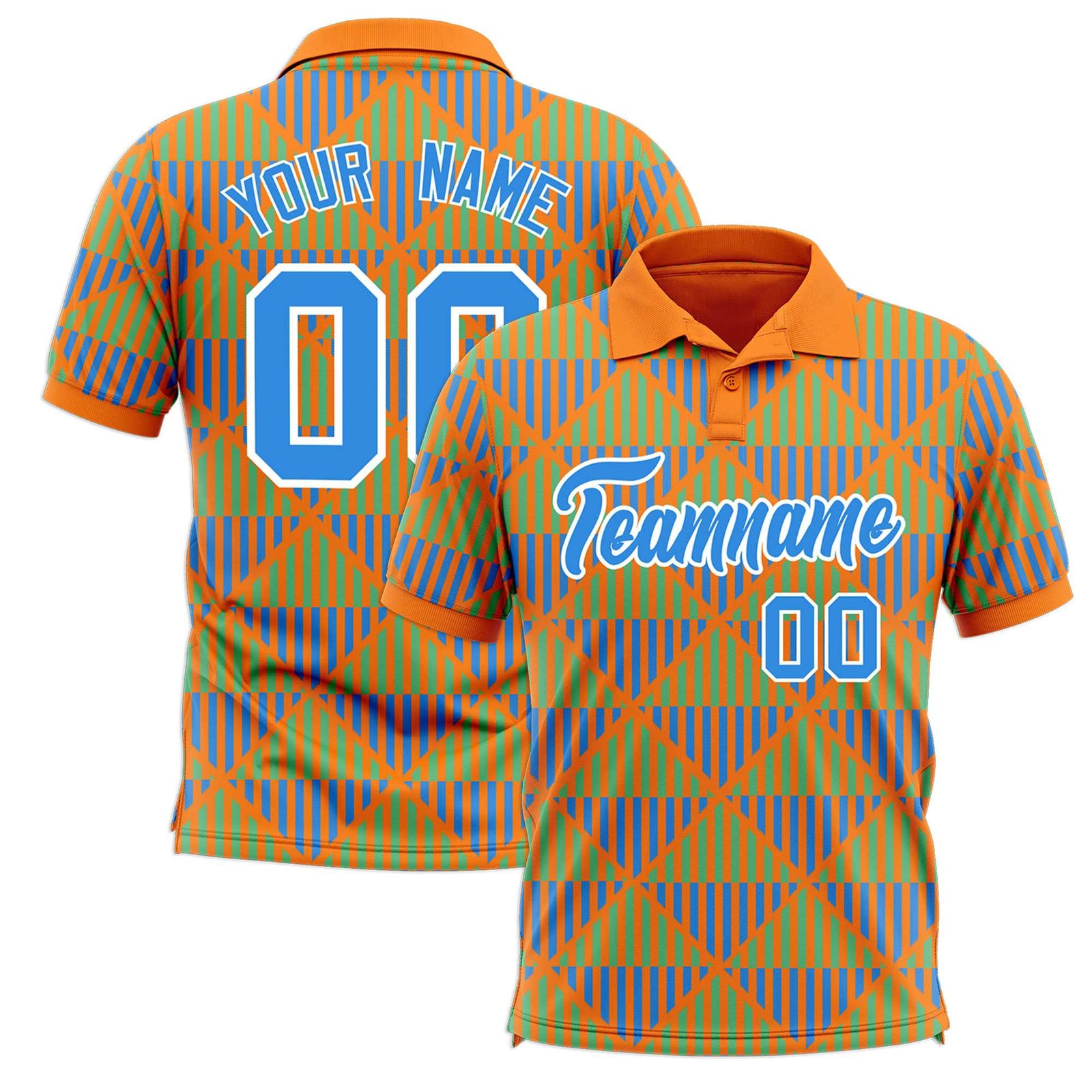 Custom Gold Orange Lingge Sunshine Polo Shirts