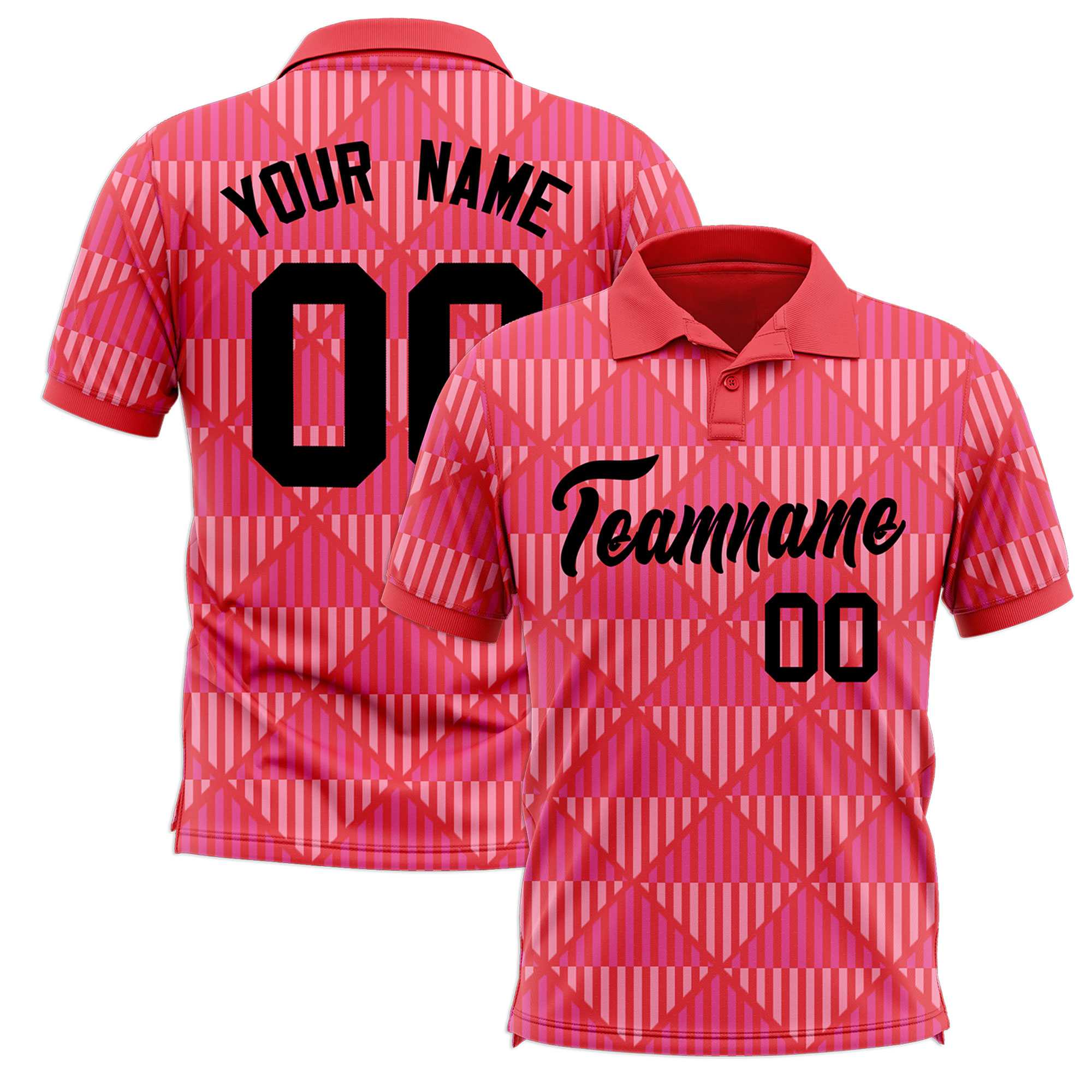 Custom Light Red Lingge Sunshine Polo Shirts