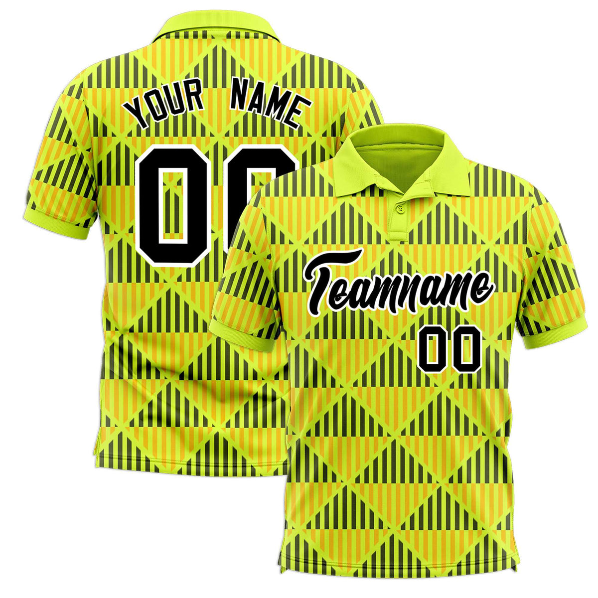 Custom Fluorescent Green Lingge Sunshine Polo Shirts