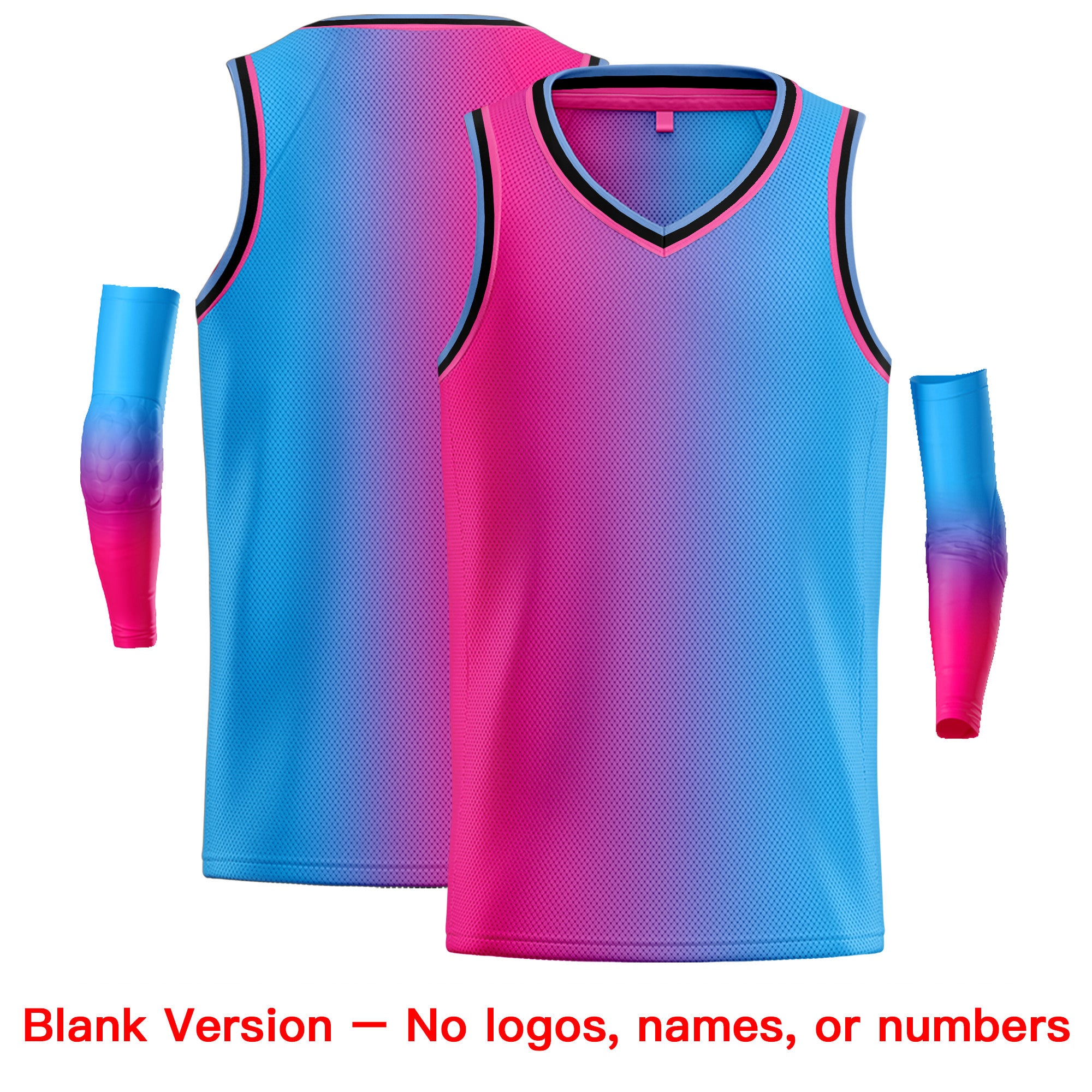 Custom Pink Blue-Black Gradient Fashion Tops Tilted Basketball Jersey