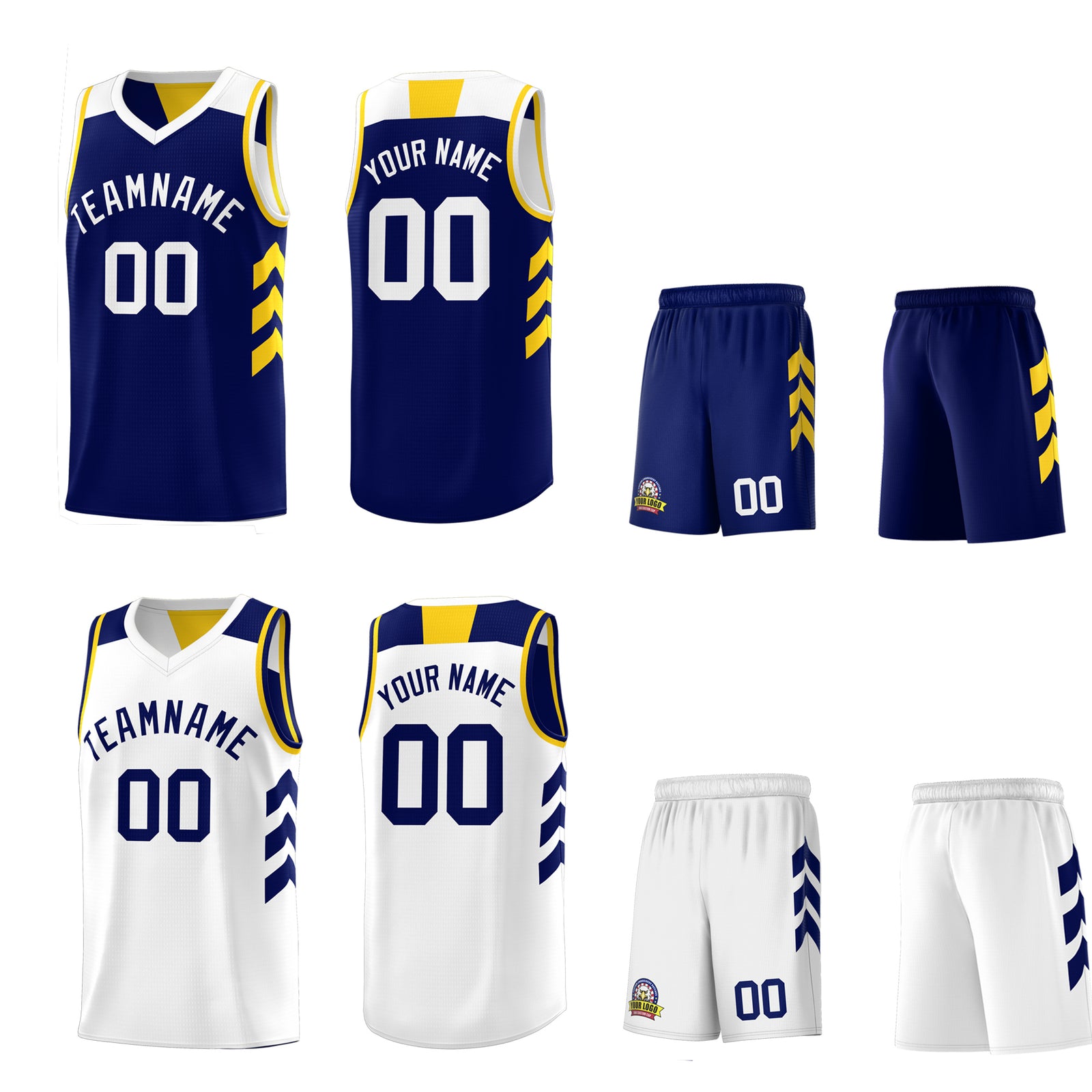 Custom Navy White Reversible Double Side Tops Basketball Jersey