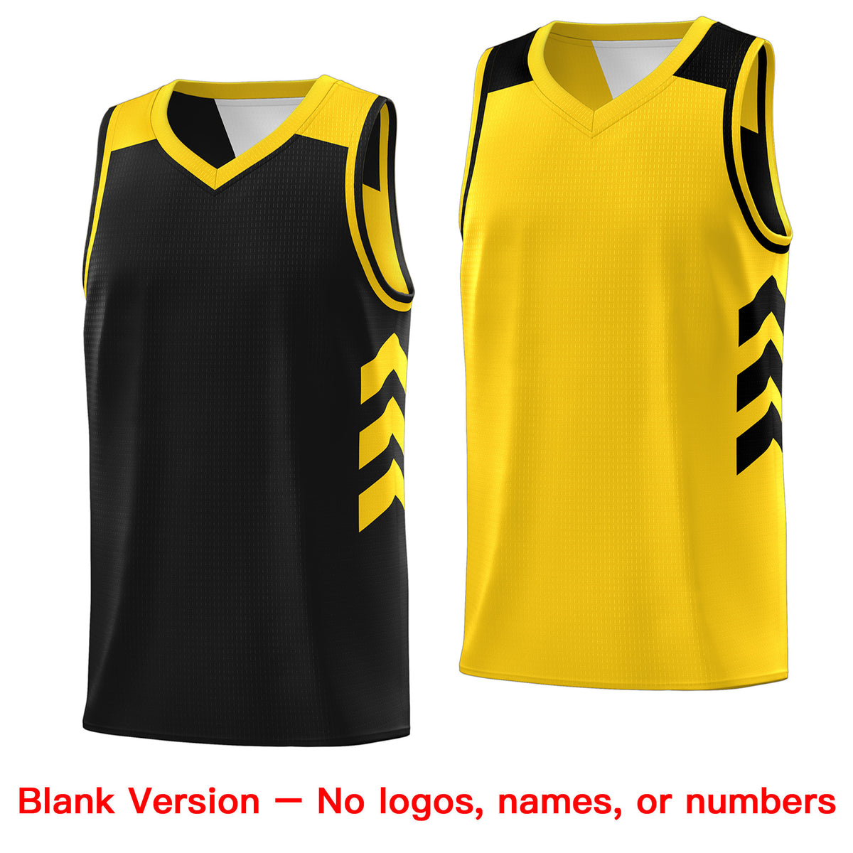 Custom Black Yellow Reversible Double Side Tops Basketball Jersey