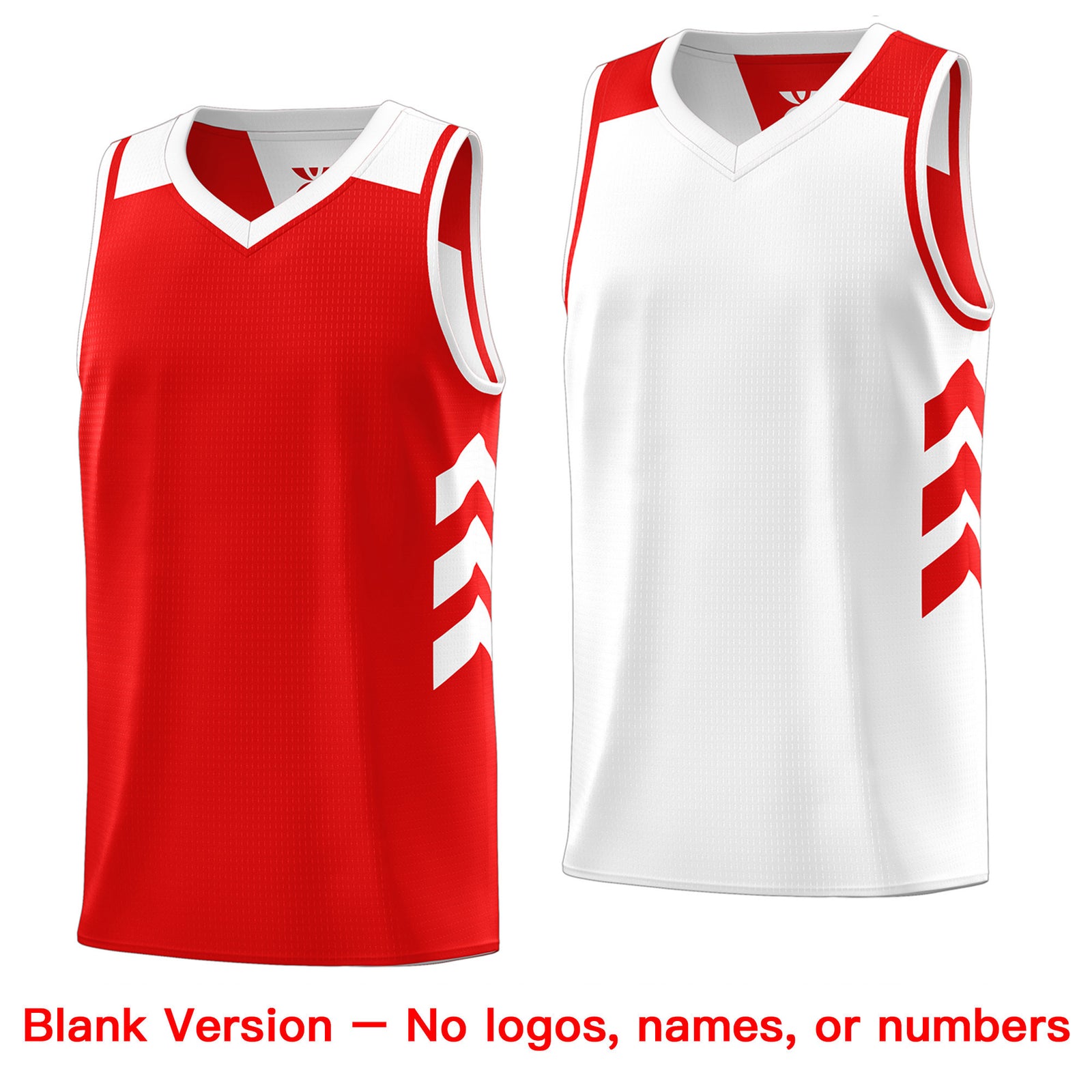Custom Red White Reversible Double Side Tops Basketball Jersey