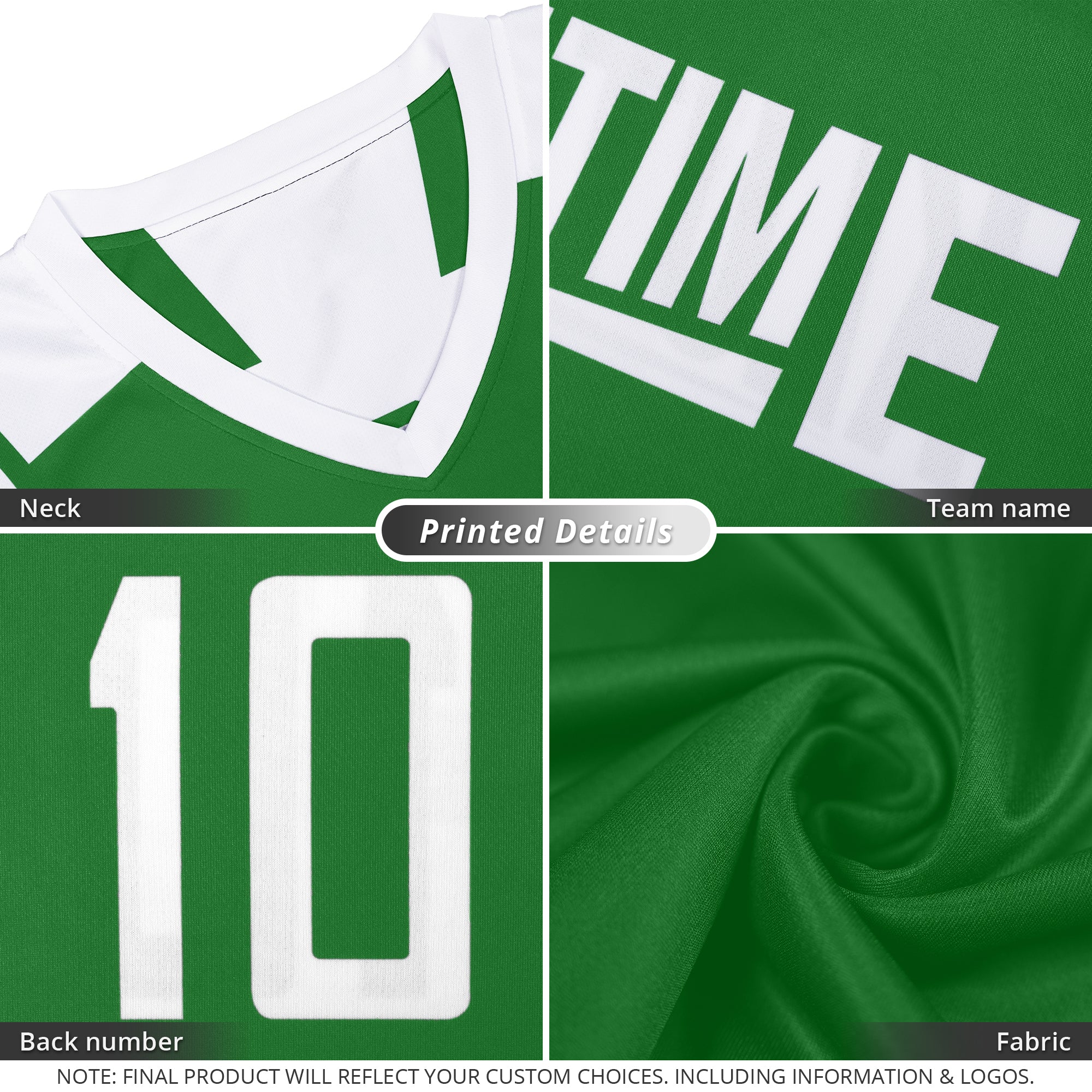 Custom Green White Reversible Double Side Tops Basketball Jersey