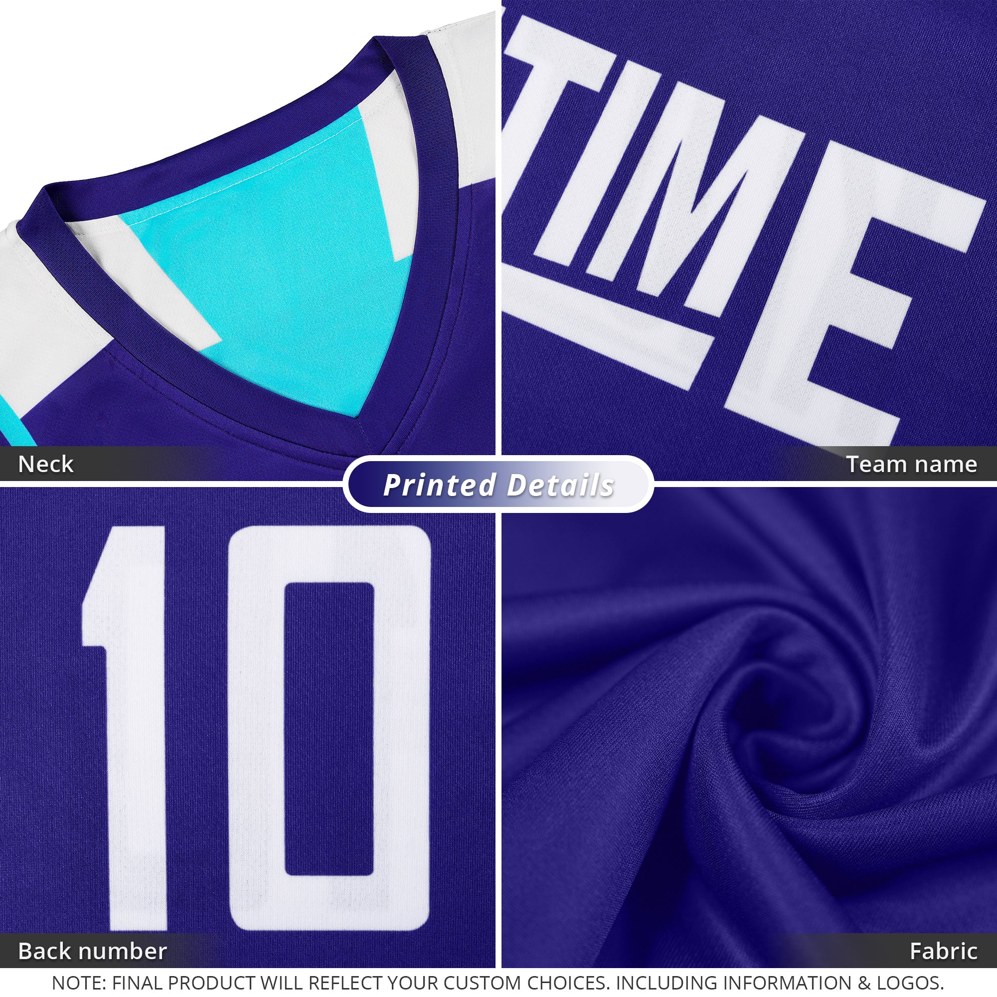 Custom Royal Aqua Reversible Double Side Tops Basketball Jersey