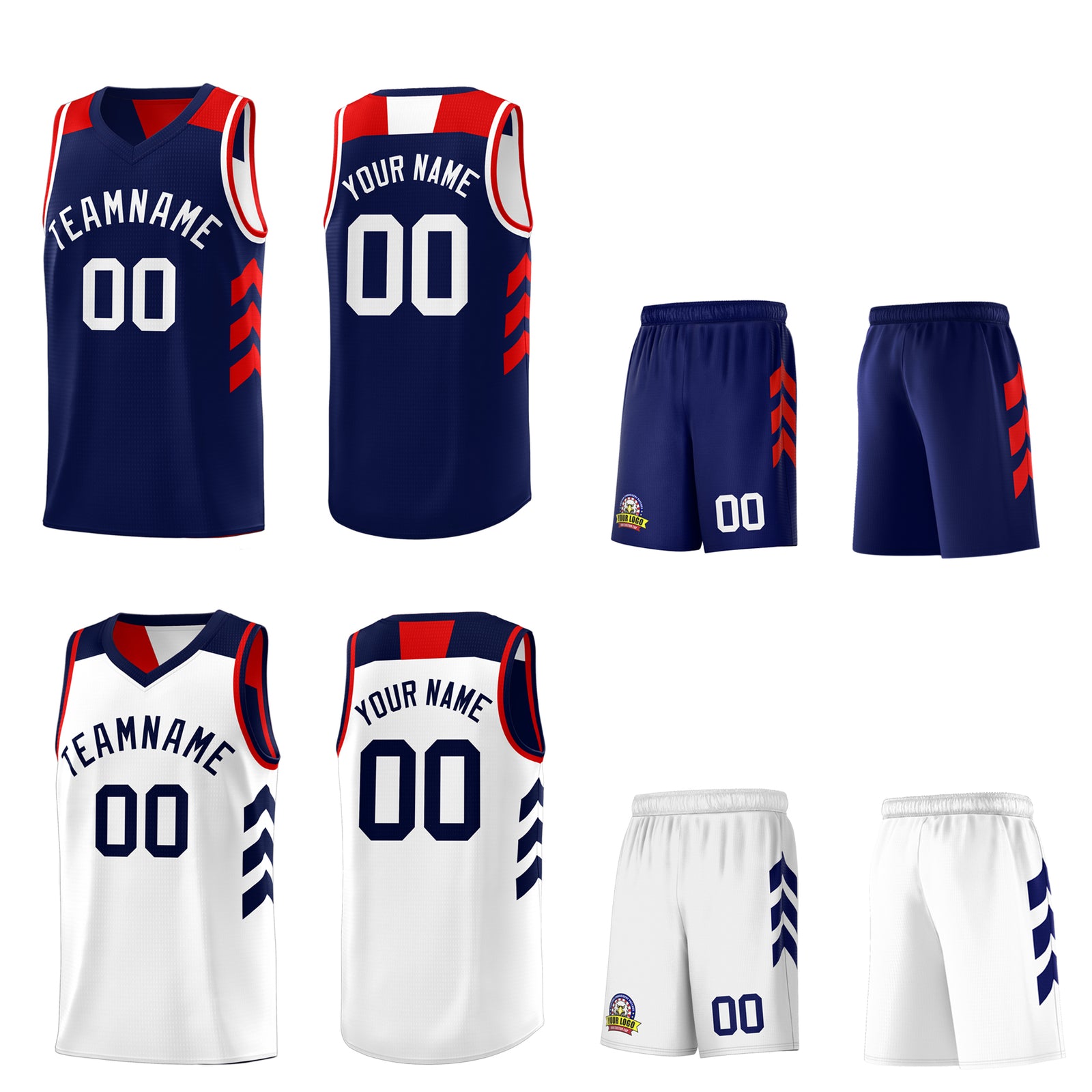 Custom Navy White Reversible Double Side Tops Basketball Jersey