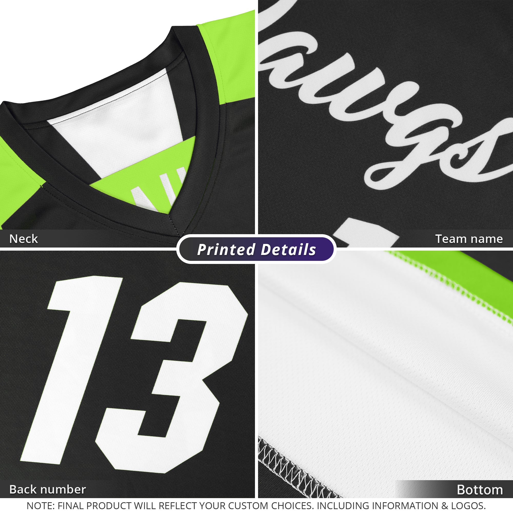 Custom Black Neon Green Reversible Double Side Tops Basketball Jersey