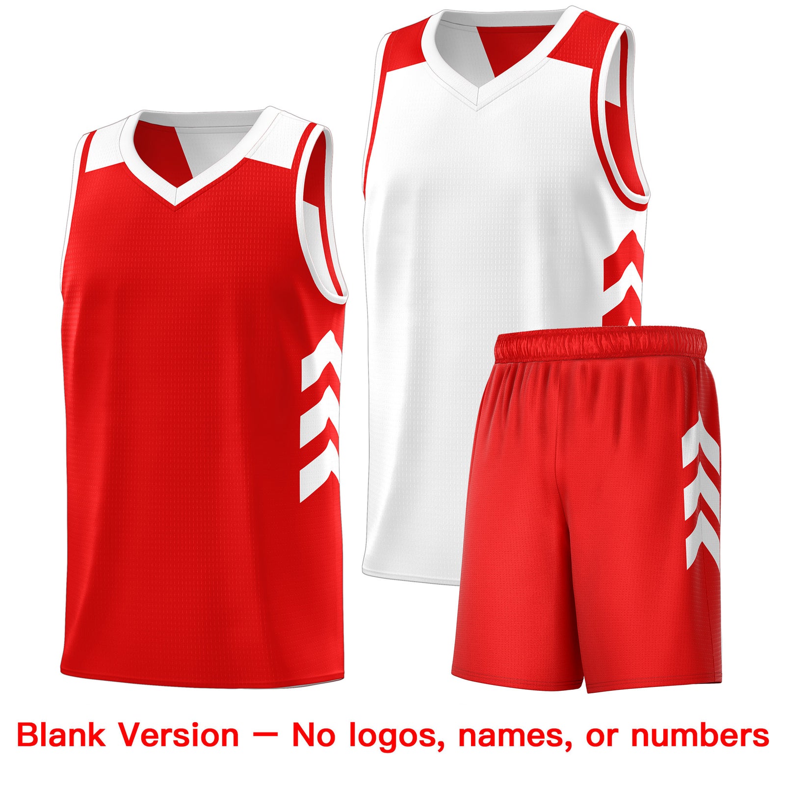 Custom Red White Double Side Sets Personalized Basketball Jersey