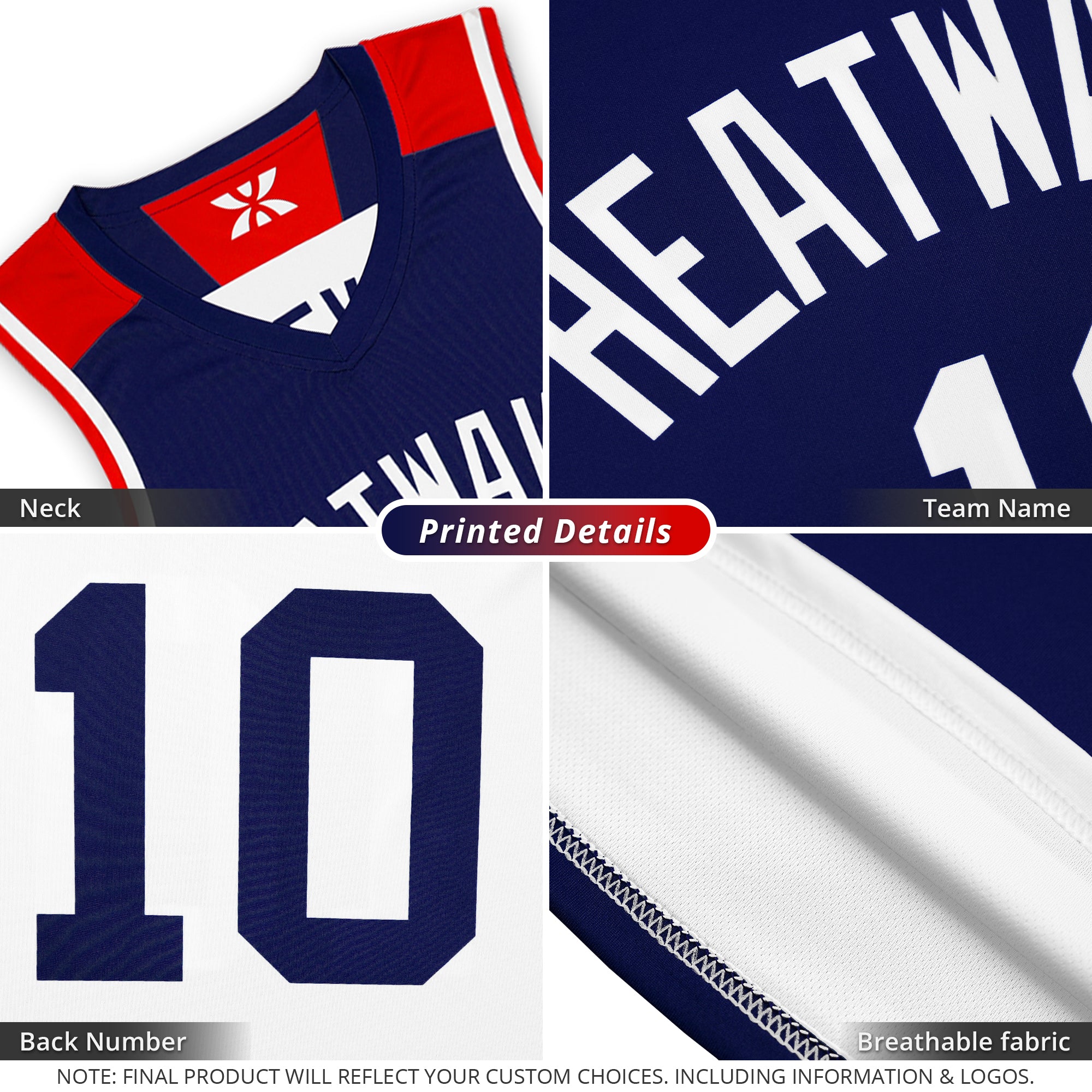 Custom Navy White Double Side Sets Men Basketball Jersey