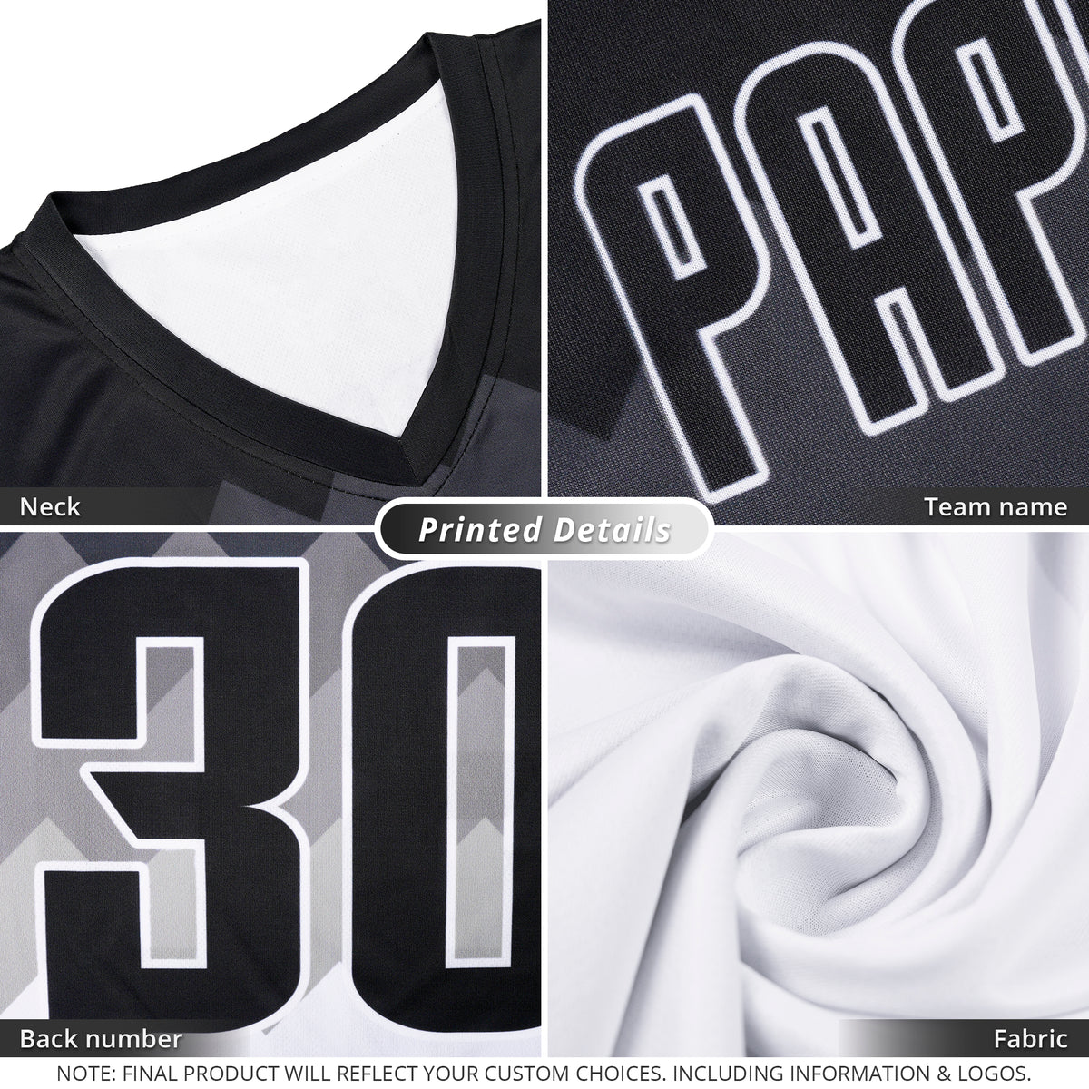 Custom Black White-Gray Double Side Sets Sportswear Basketball Jersey