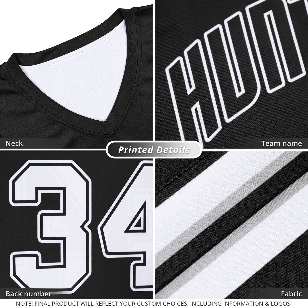 Custom Black White Double Side Tops Sports Basketball Jersey