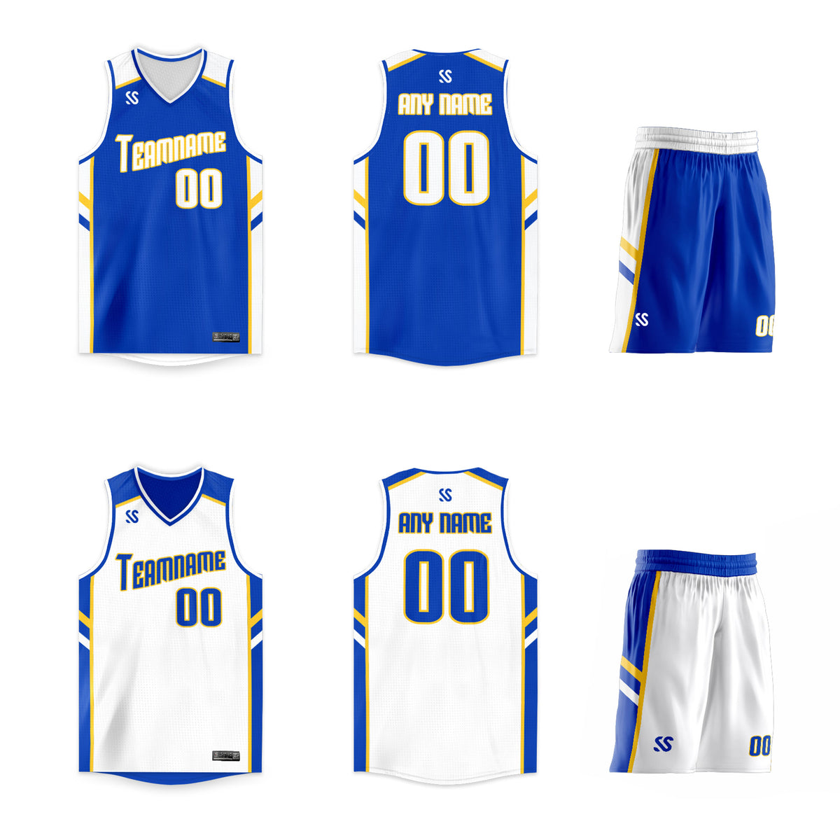 Custom Blue White Double Side Sets Design Sportswear Men Basketball Jersey