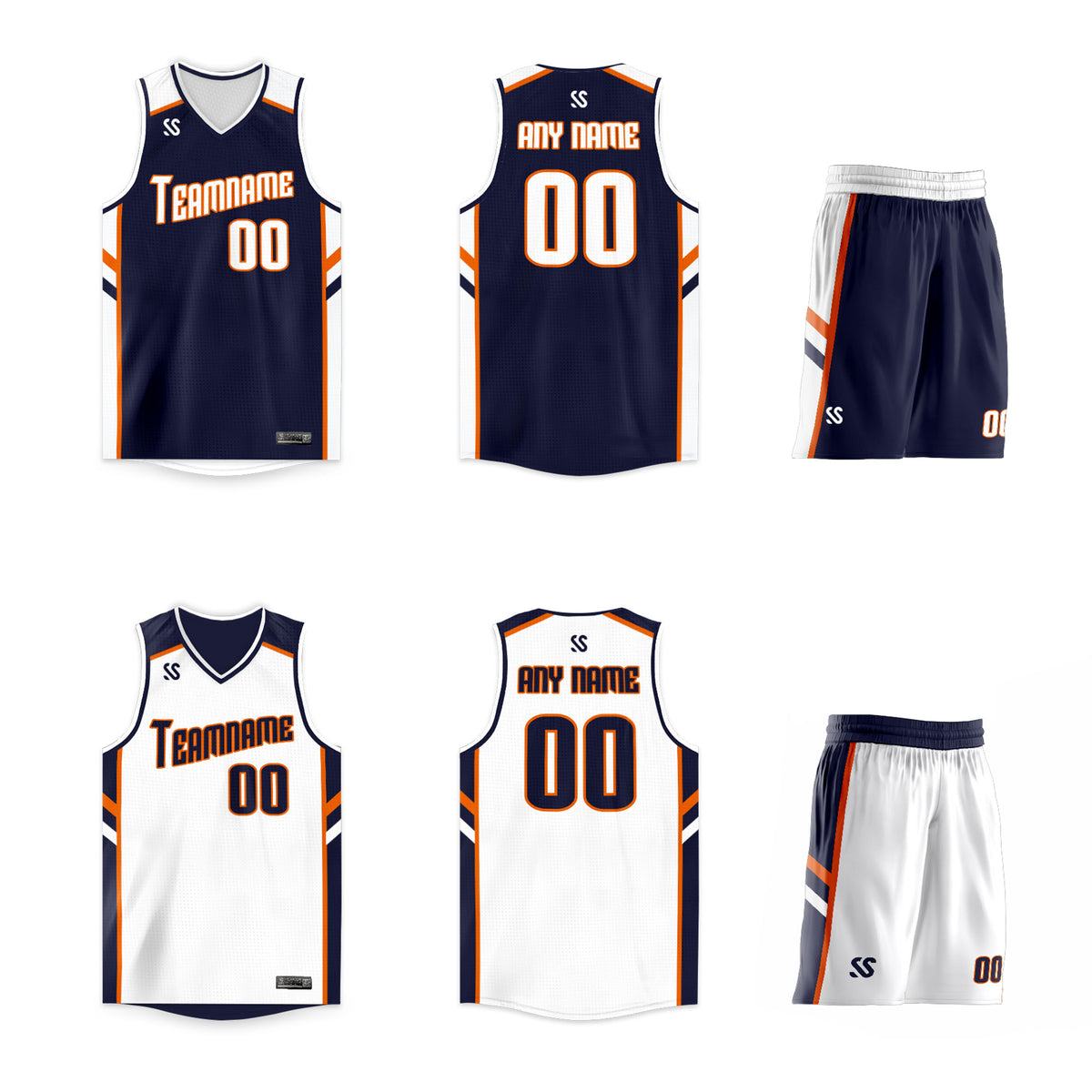 Custom Blue White Double Side Sets Training Basketball Jersey