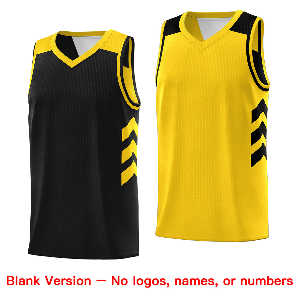 Custom Black Yellow Double Side Tops Basketball Jersey
