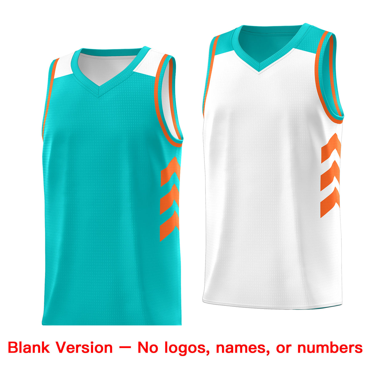 Custom Aqua White Double Side Tops Men/Boy Basketball Jersey
