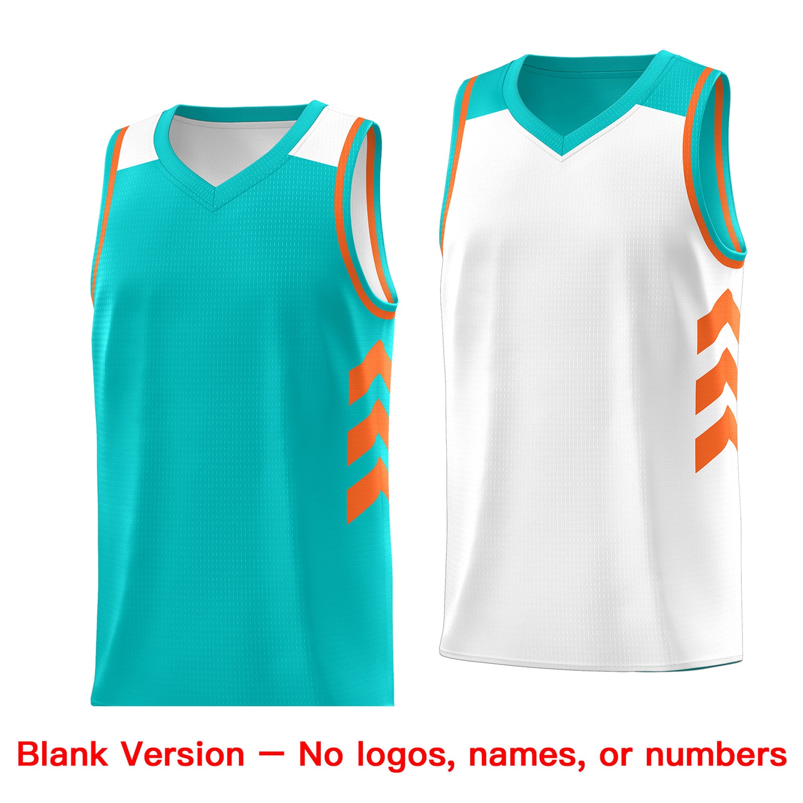 Custom Aqua White Double Side Tops Men/Boy Basketball Jersey